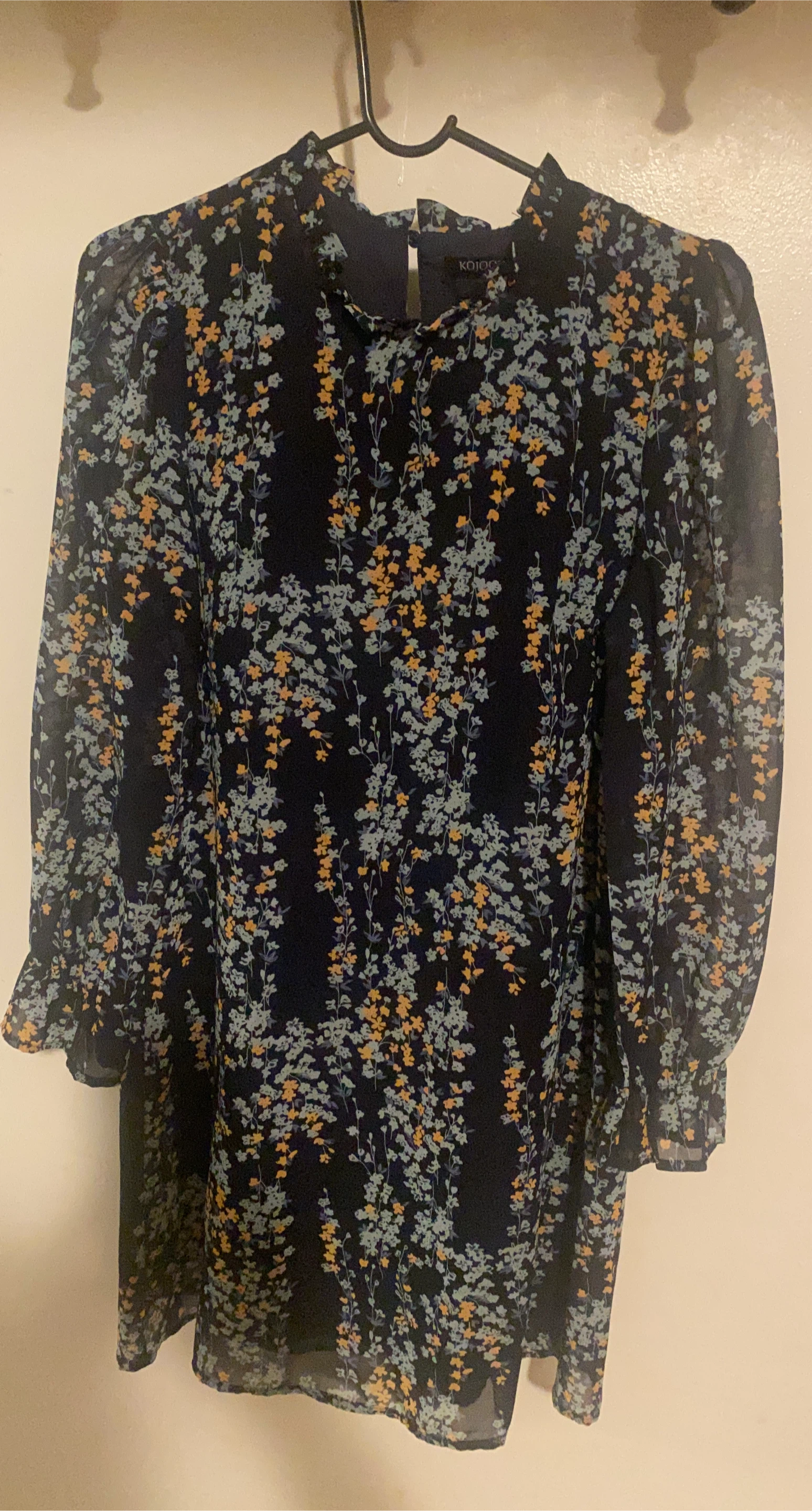 KOIOG Floral Print Long Sleeve Dress