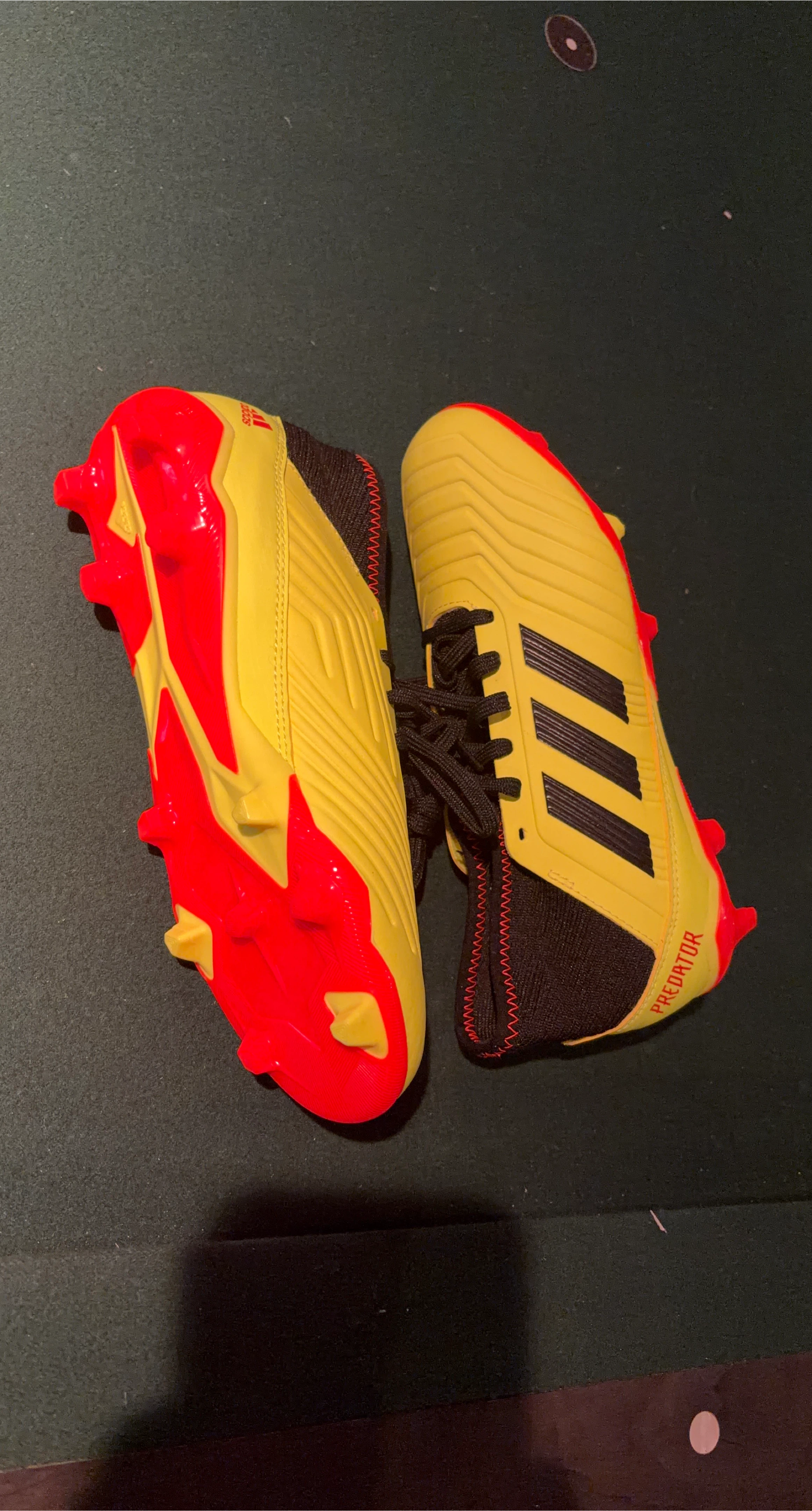 Adidas Predator Yellow/Red Soccer Cleats thumbnail