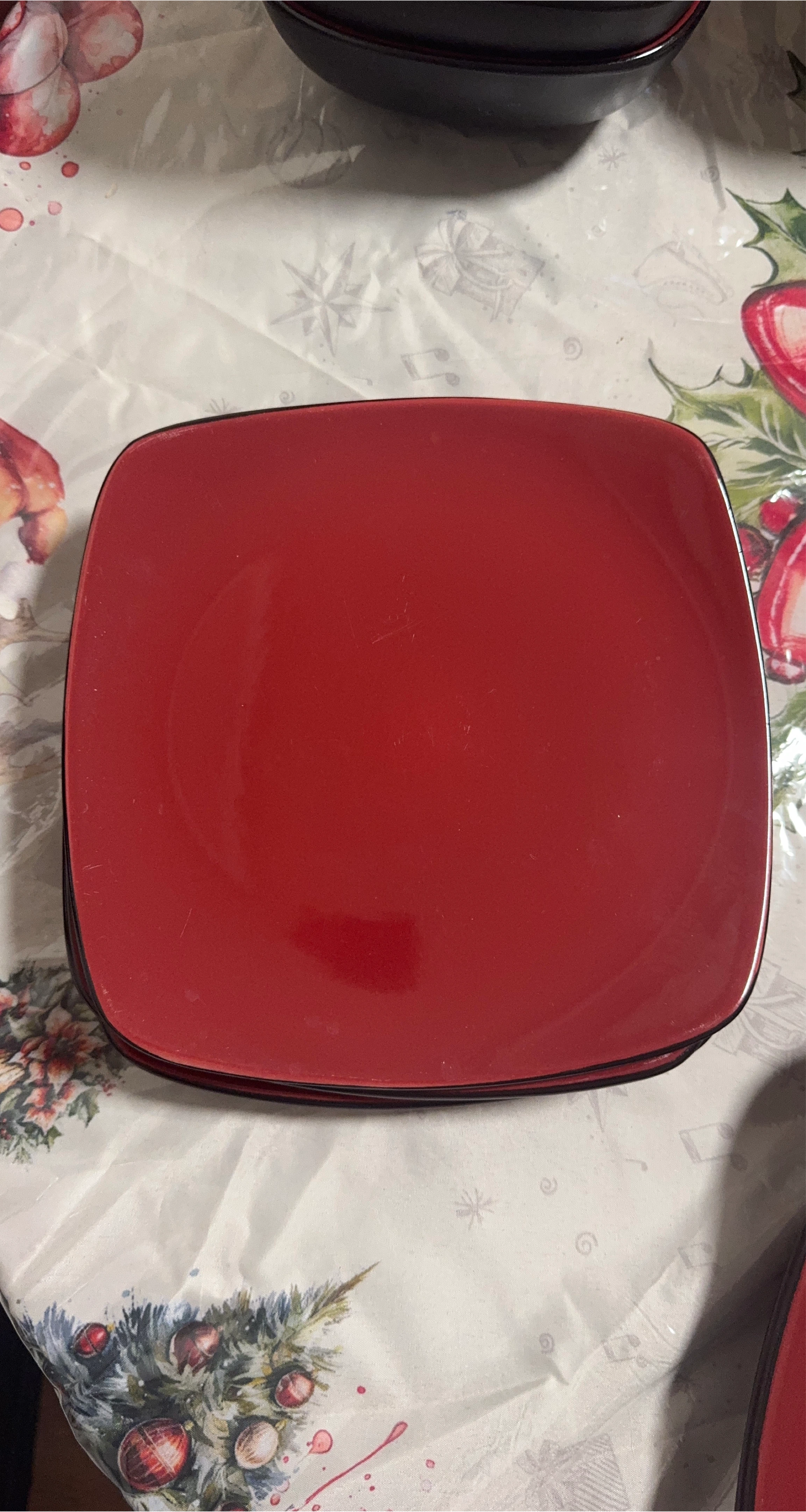 Red Square Salad Plate Corelle Heartstone Stoneware