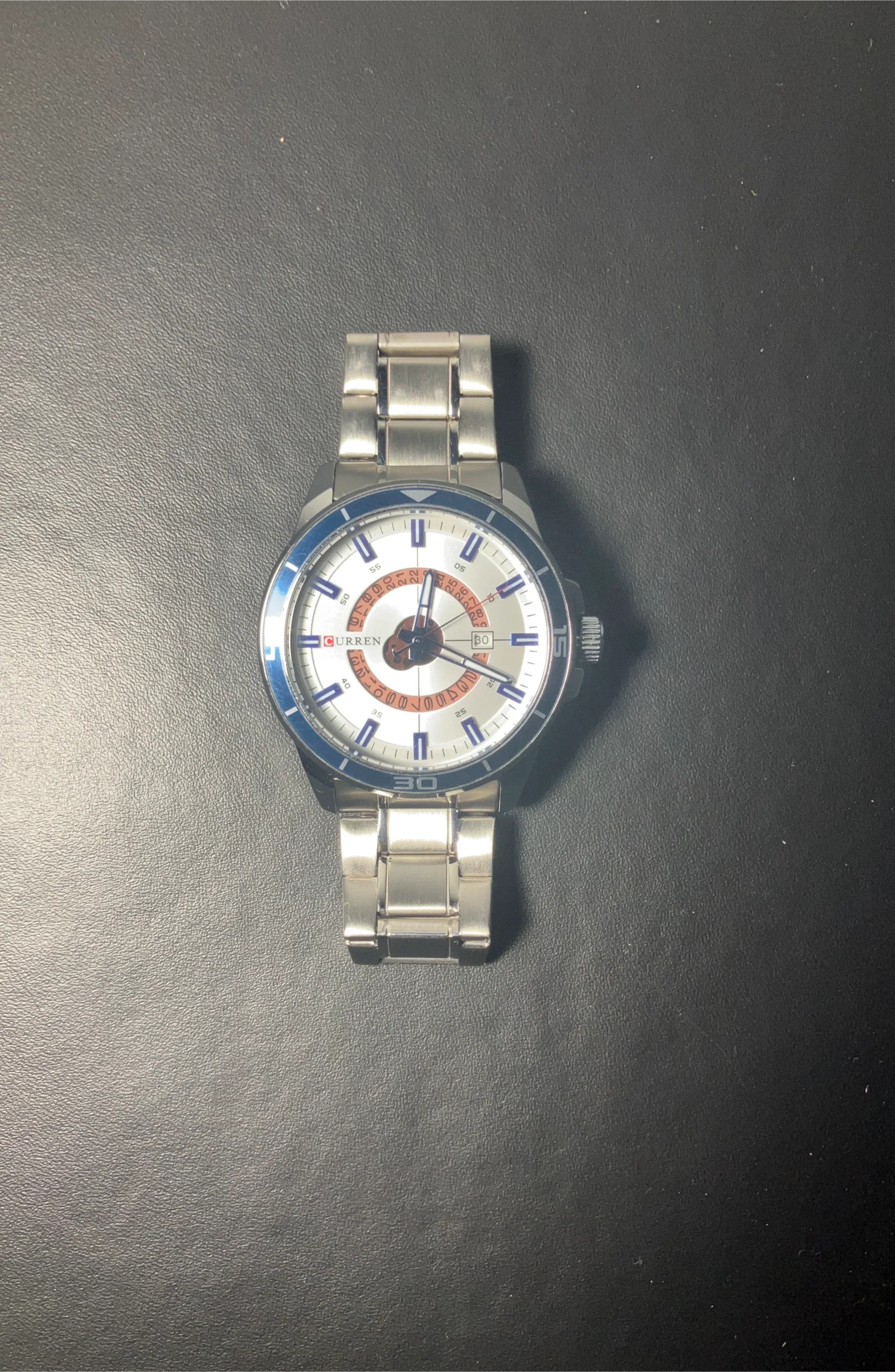 Curren Men's Watch - Silver & Blue