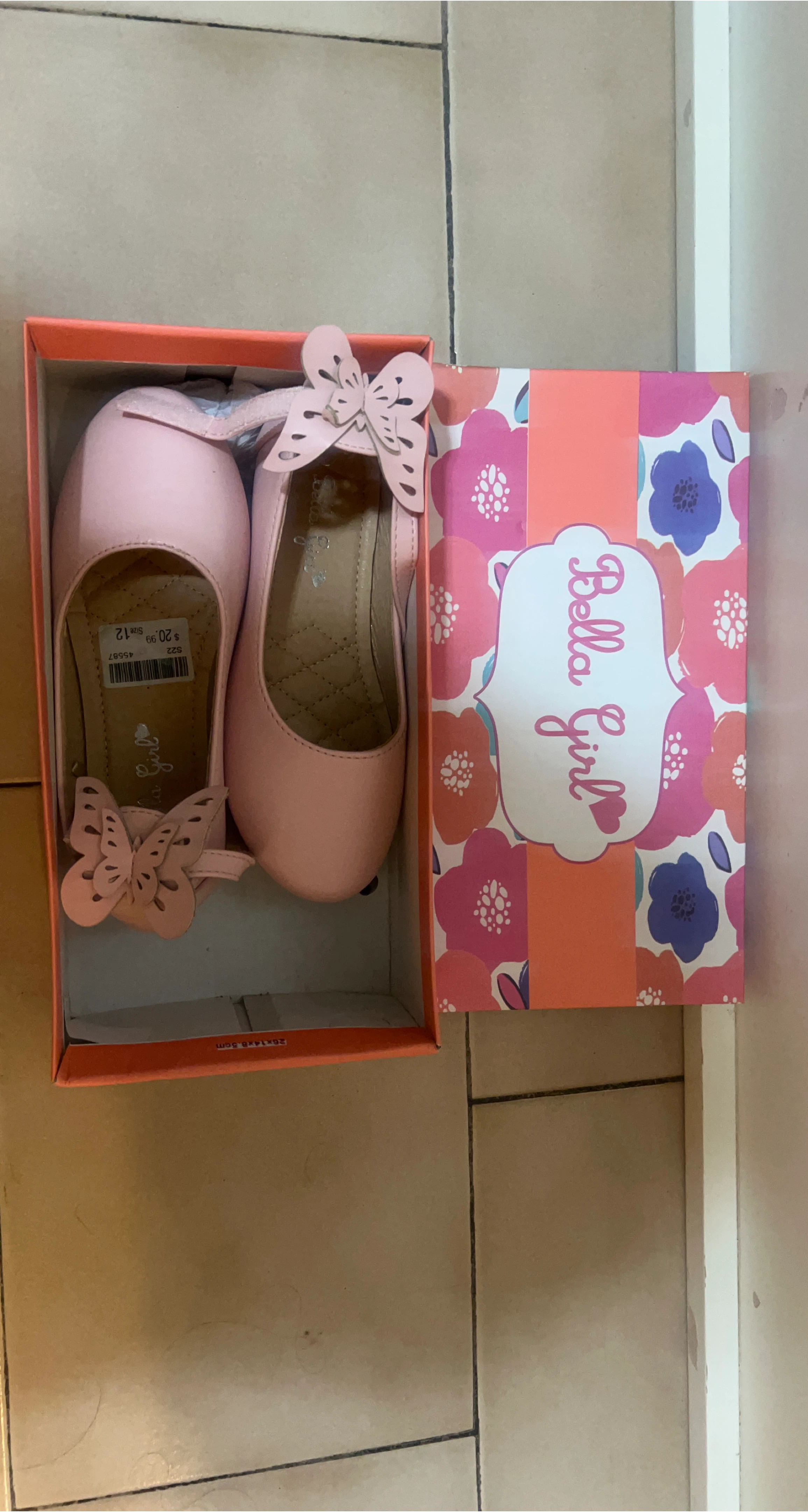 Bella Girl Pink Shoes Size 12