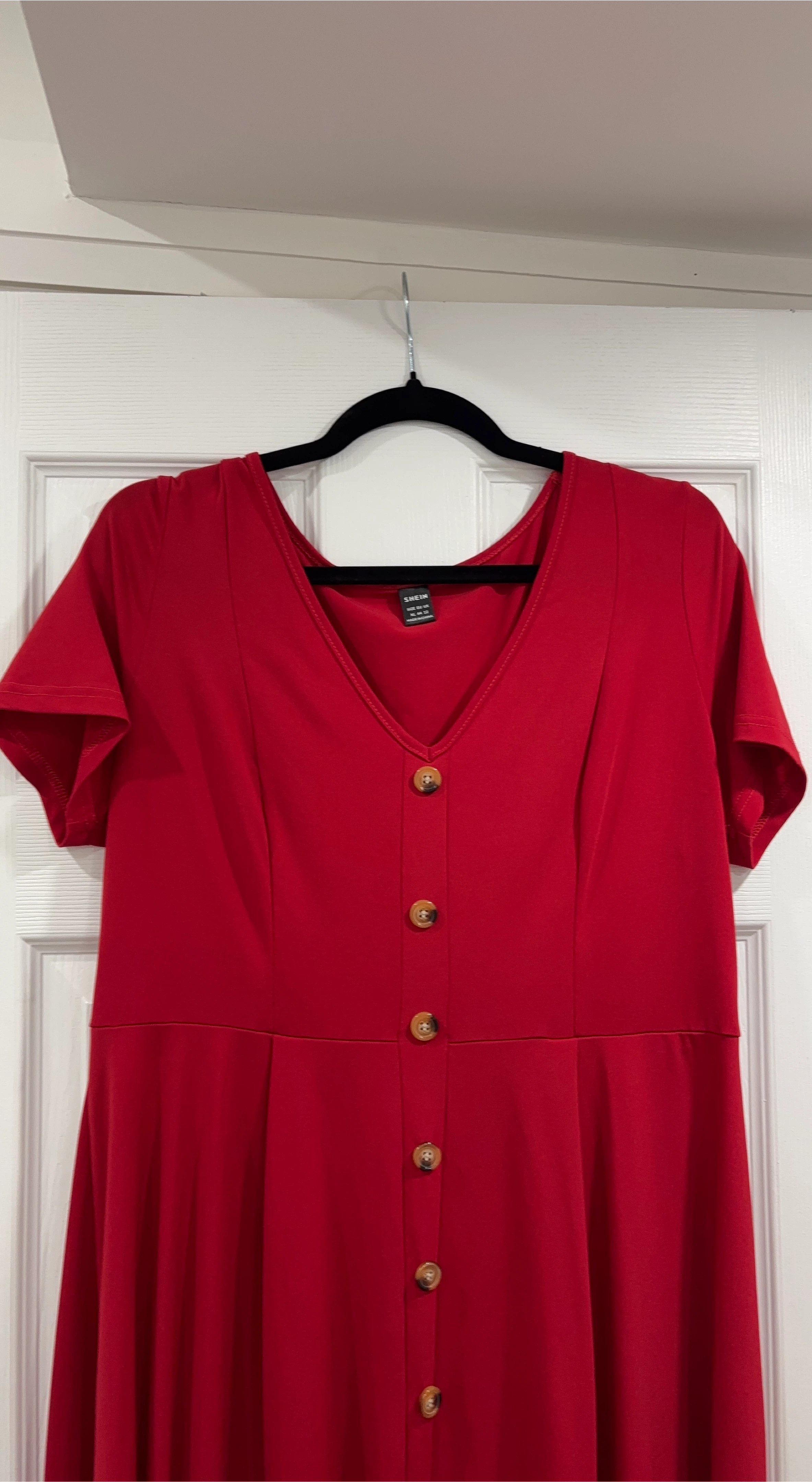 Shein Red Button-Down Dress, Size XL