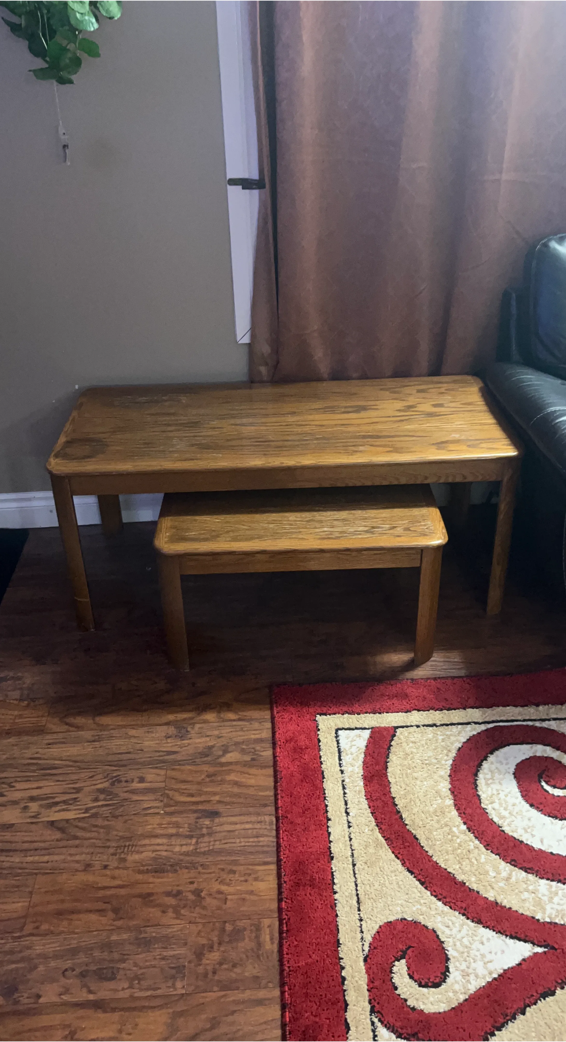 Wooden Coffee Table with Bench