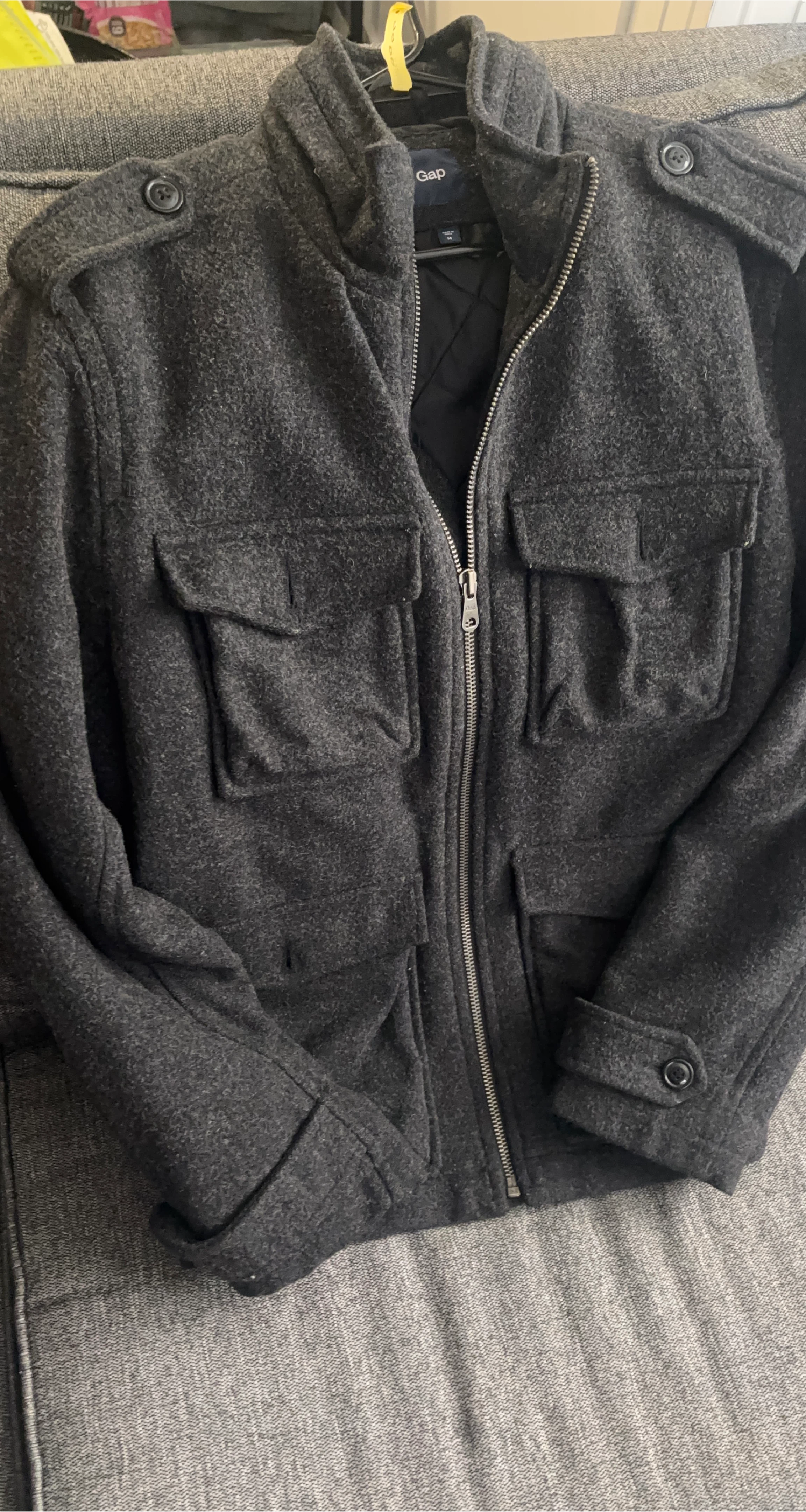 Gap Gray Wool Blend Military Jacket - Size M image indicator(2)
