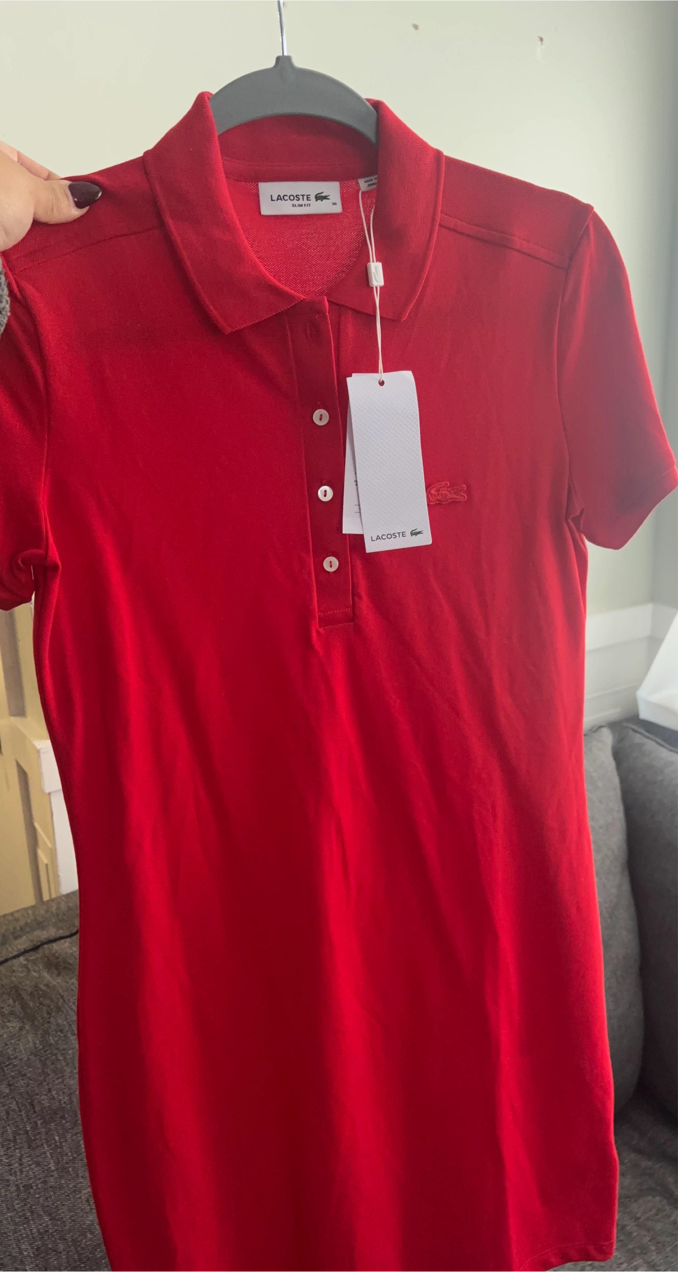 New Lacoste Slim Fit Polo Dress - Size 36 image indicator(2)