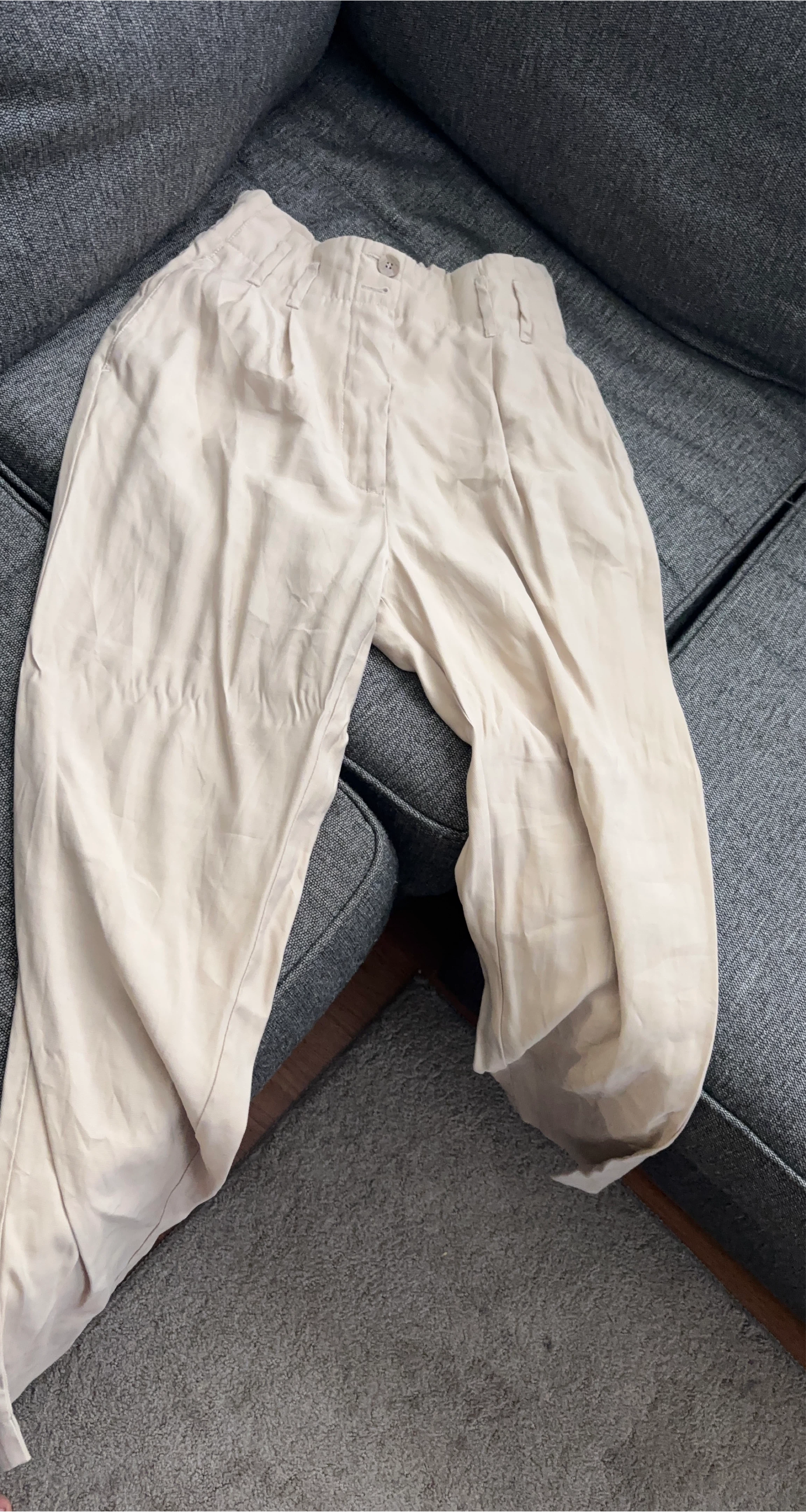 Mango Basics Beige Pants - Size 34 thumbnail