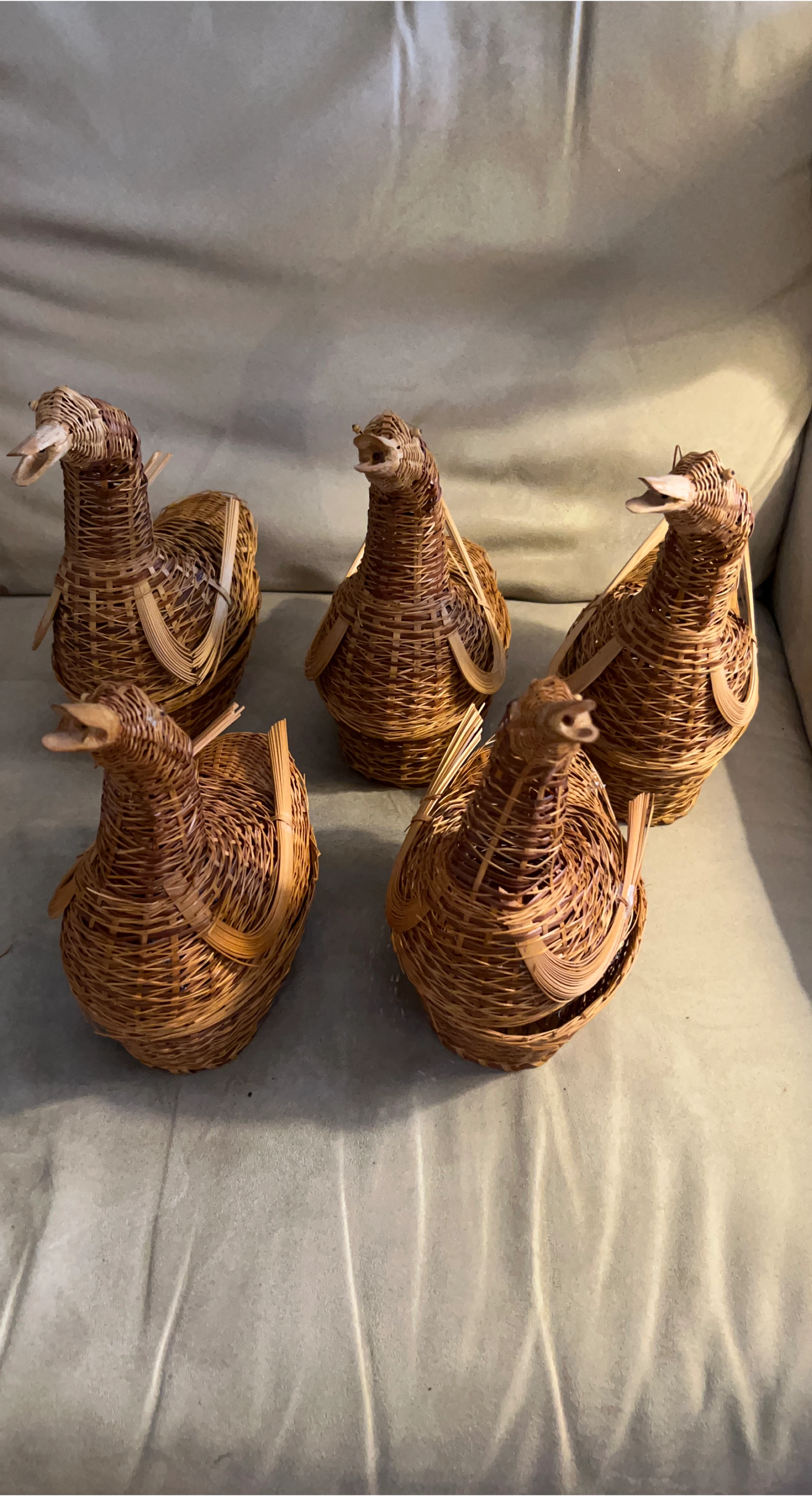 Set of 5 Wicker Duck Baskets