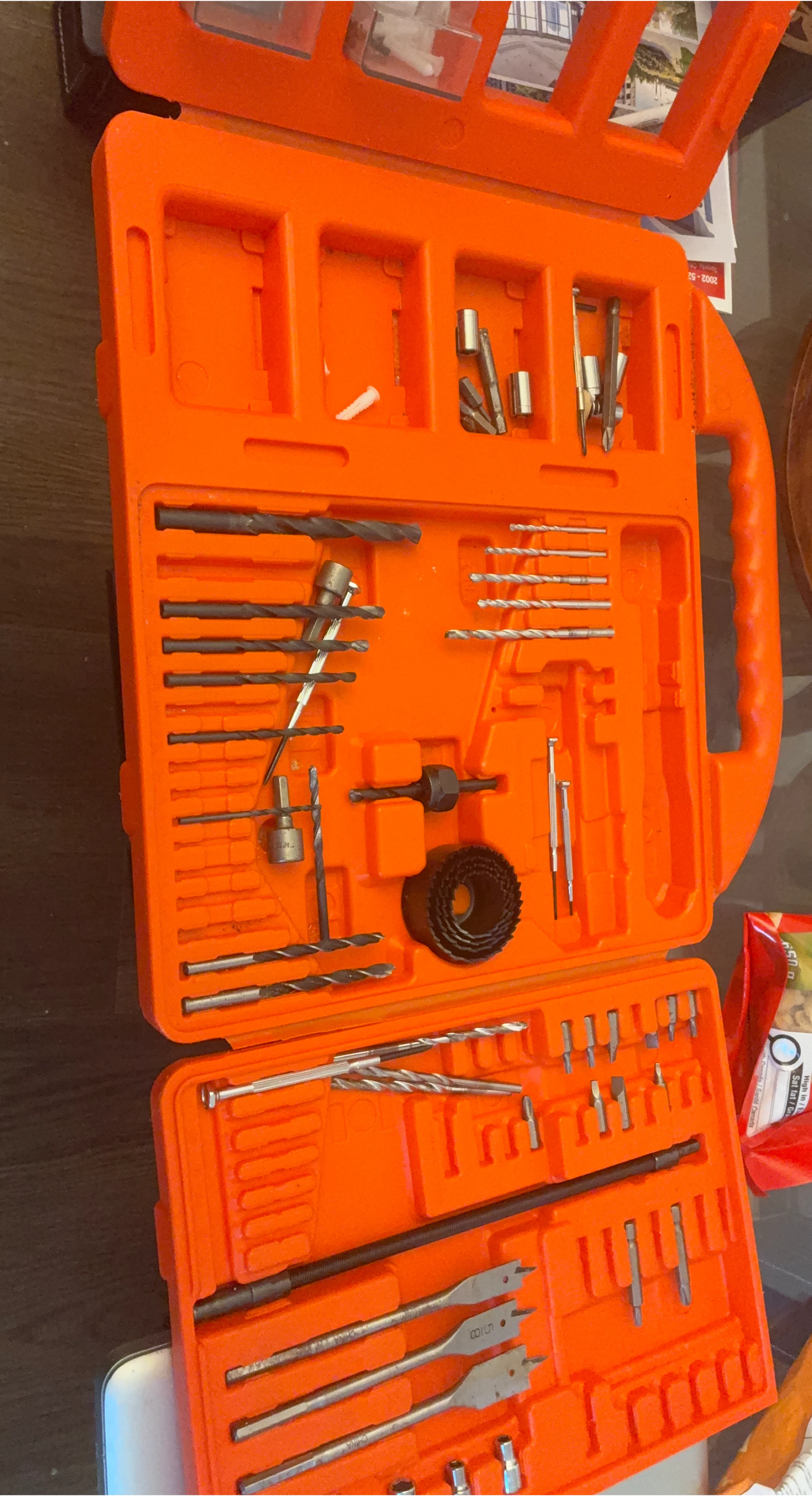 Drill Bit Set with Orange Case
