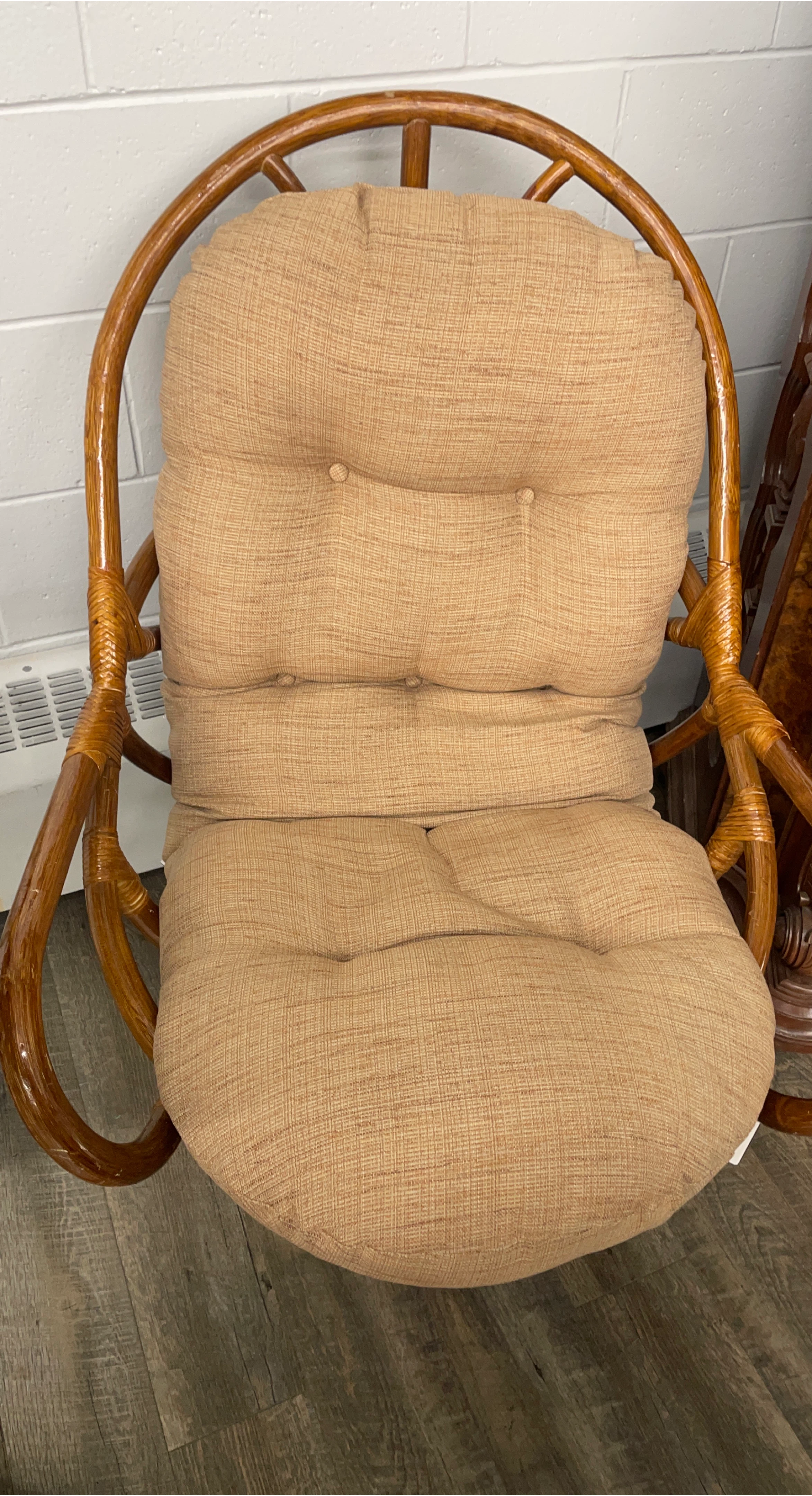 Rattan Chair with Beige Cushion image indicator(1)