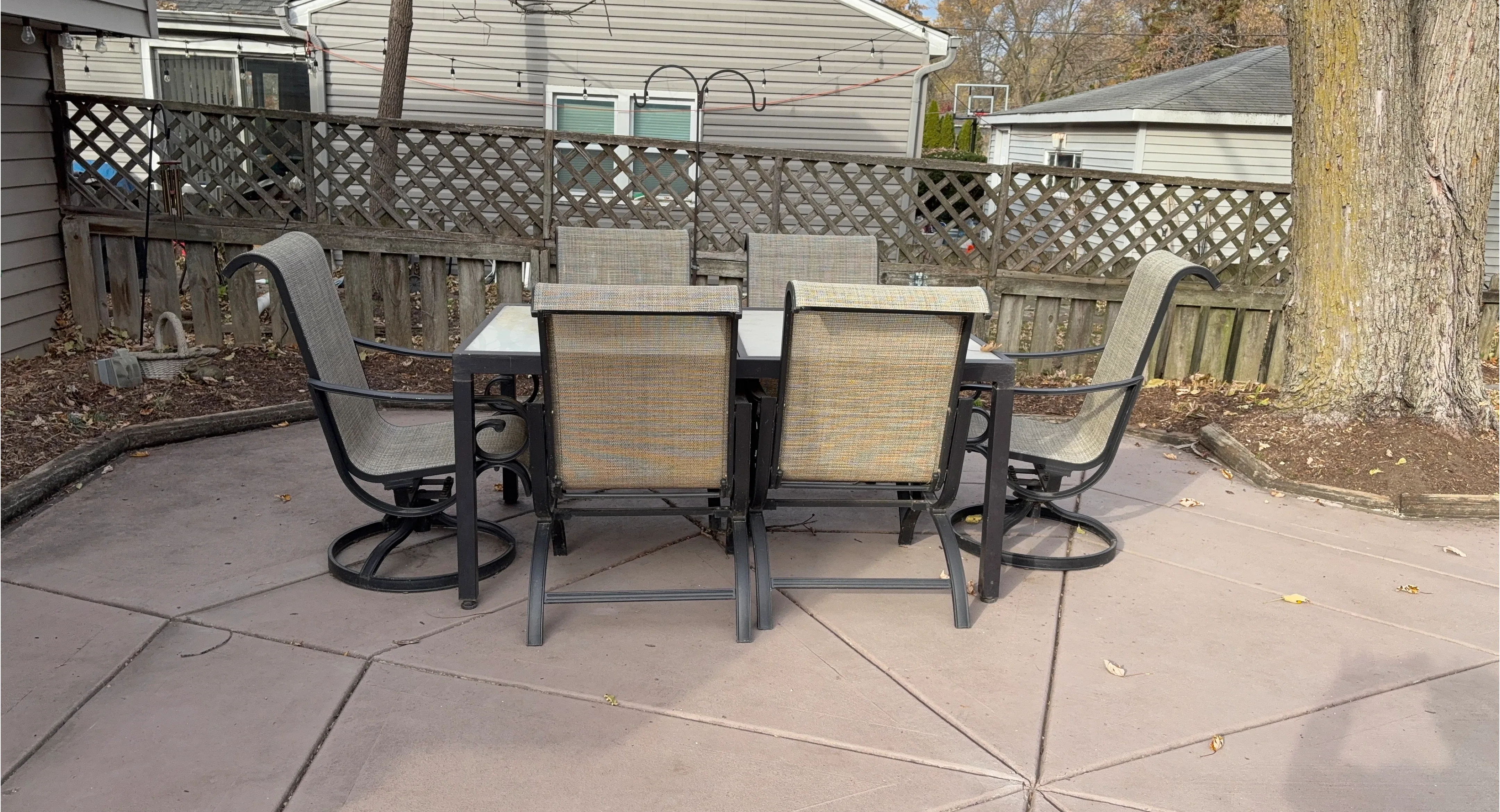 Outdoor Dining Table Set with 6 Chairs
