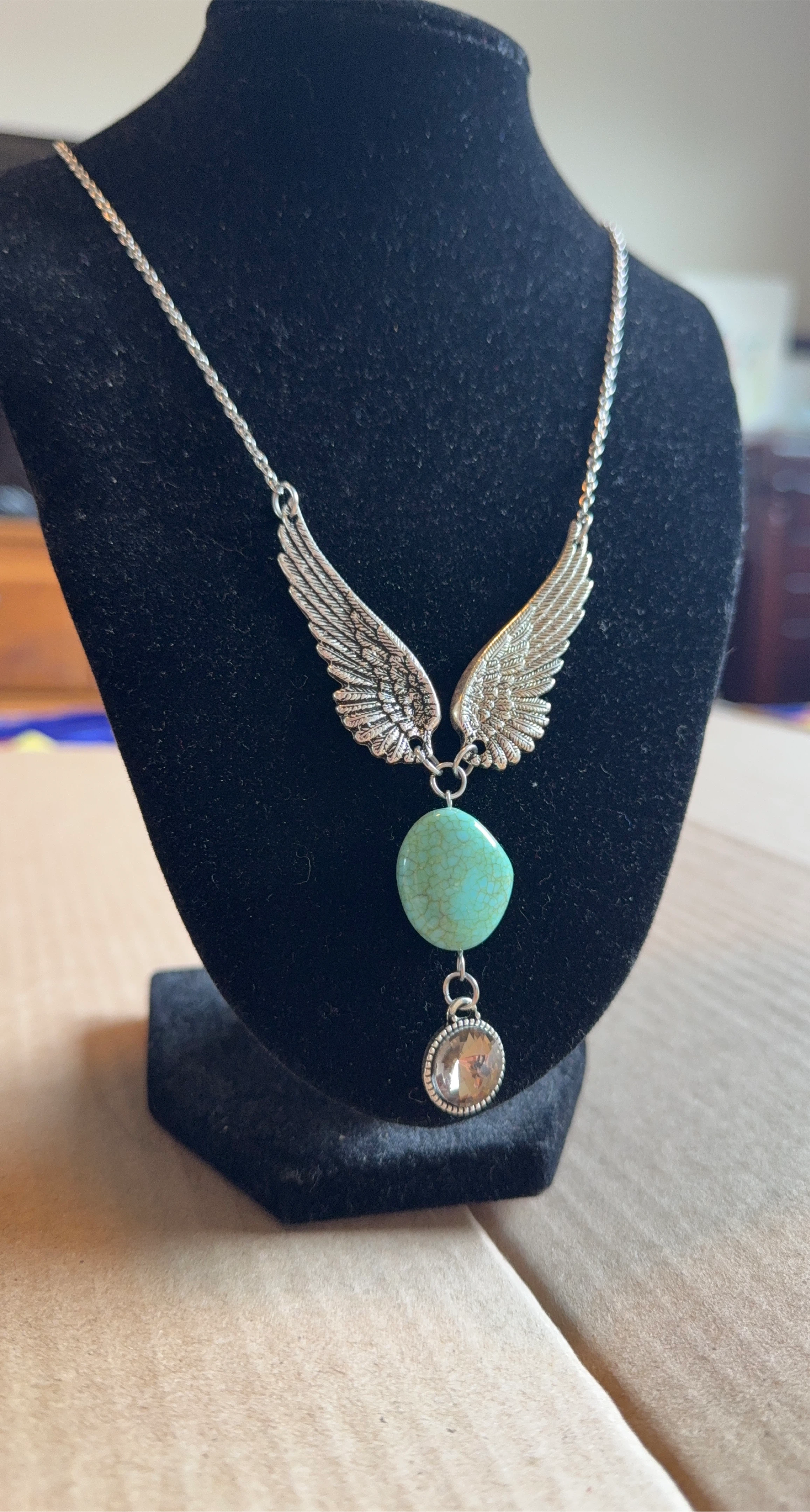 Winged Turquoise Stone Necklace