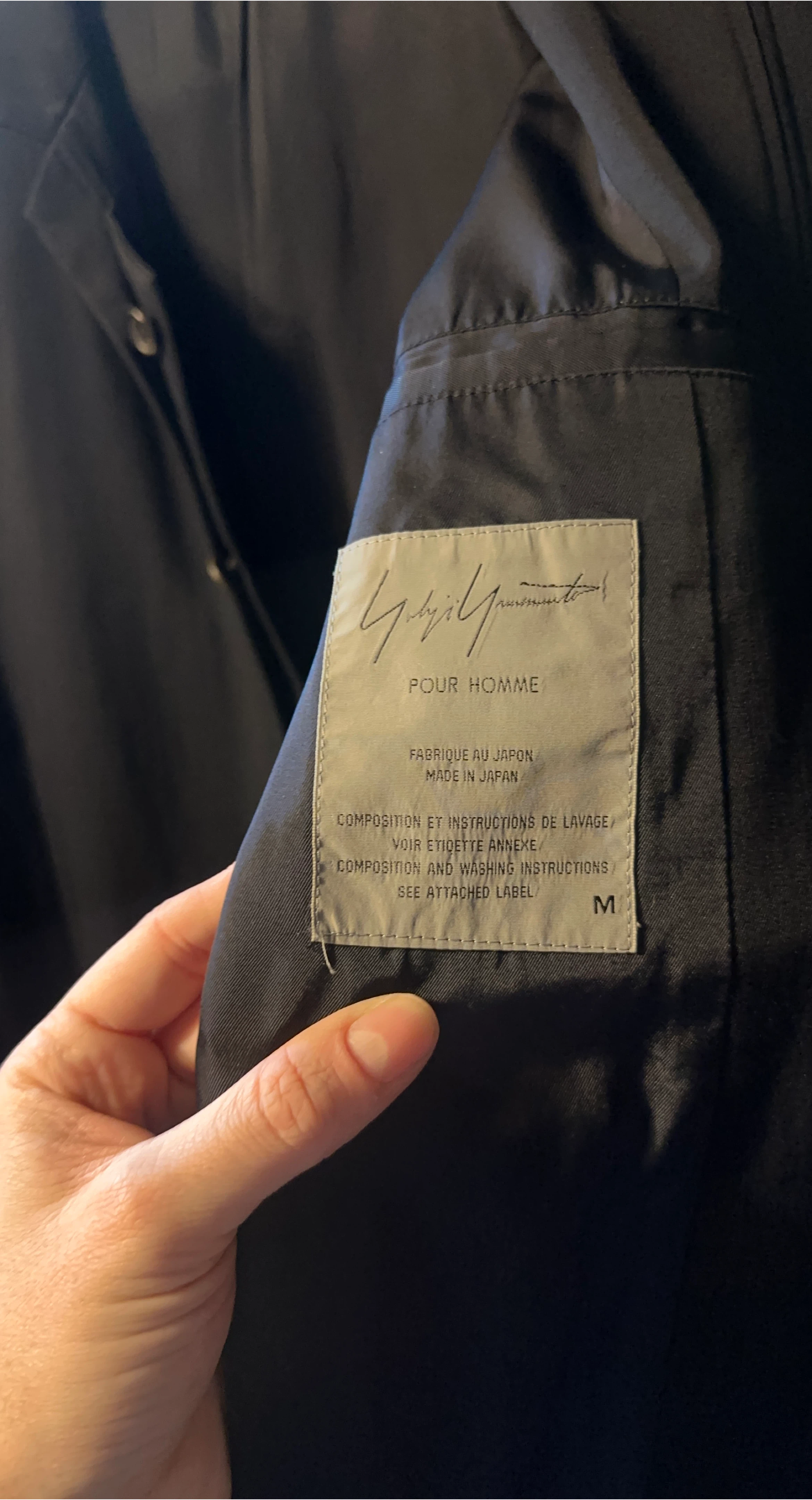 Yohji Yamamoto Pour Homme Black Jacket - Size M thumbnail
