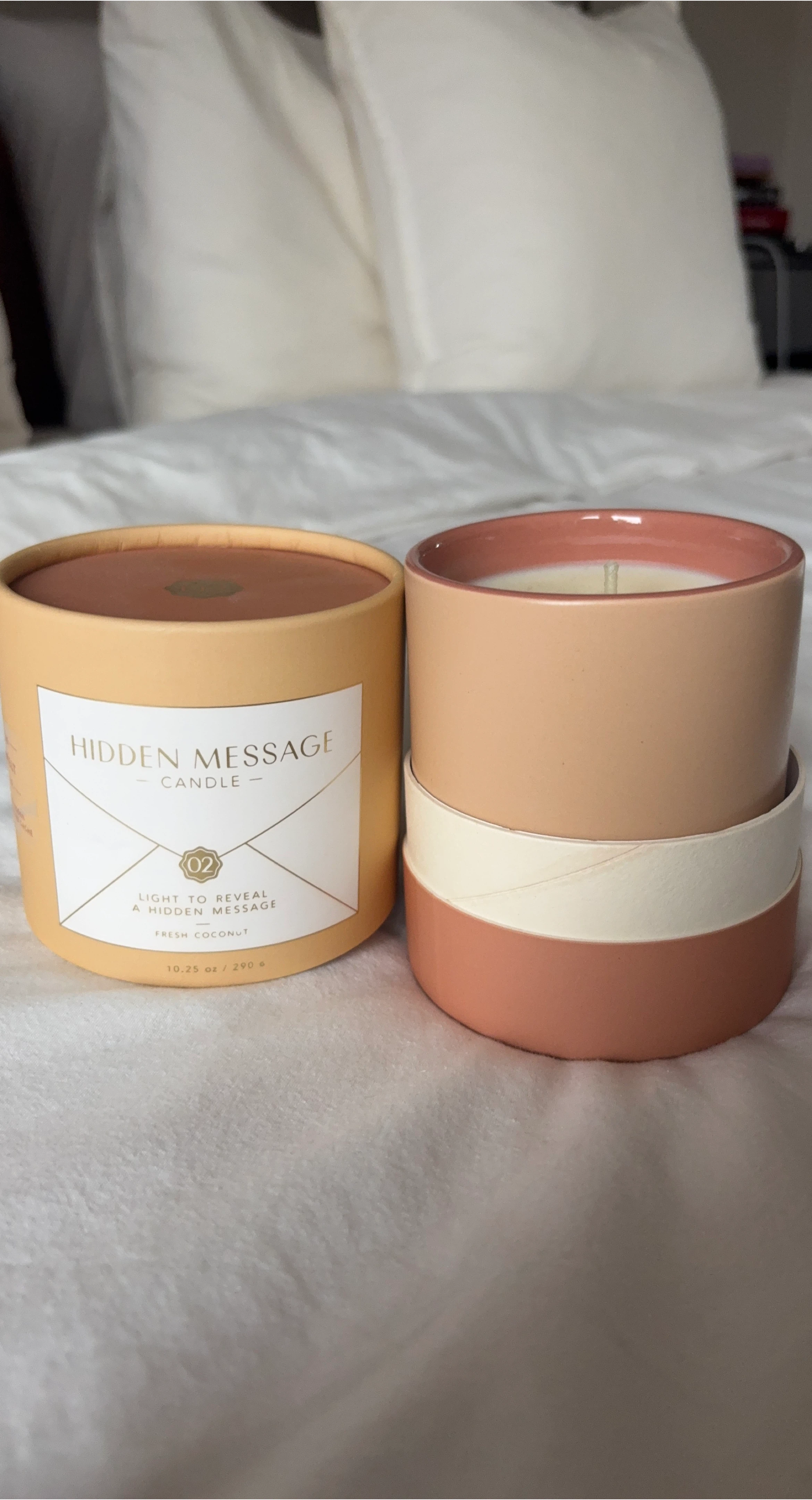 Hidden Message Candle - Fresh Coconut Scent
