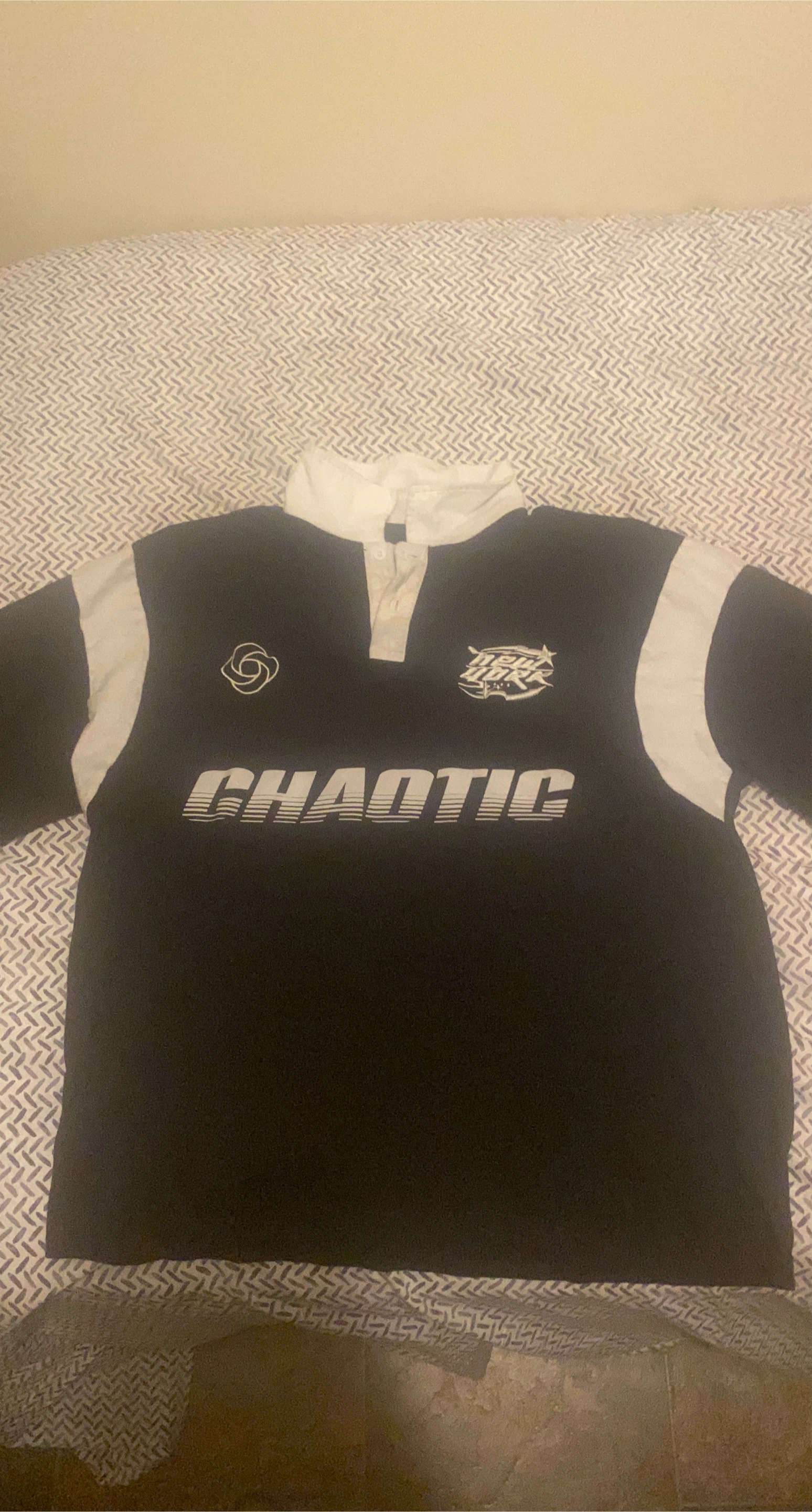 Chaotic Rugby Shirt - Black and White