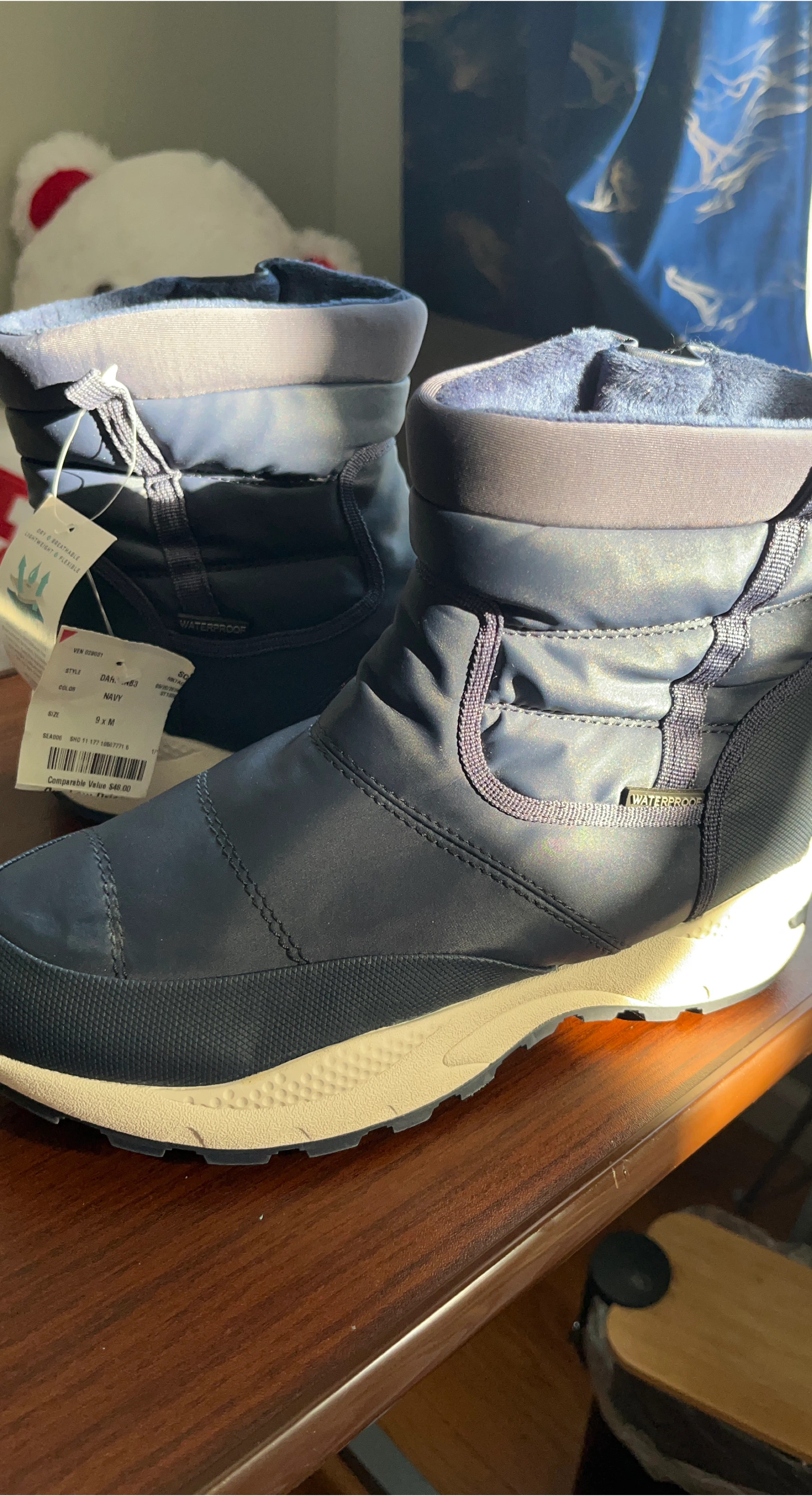 Waterproof Navy Winter Boots Size 9M