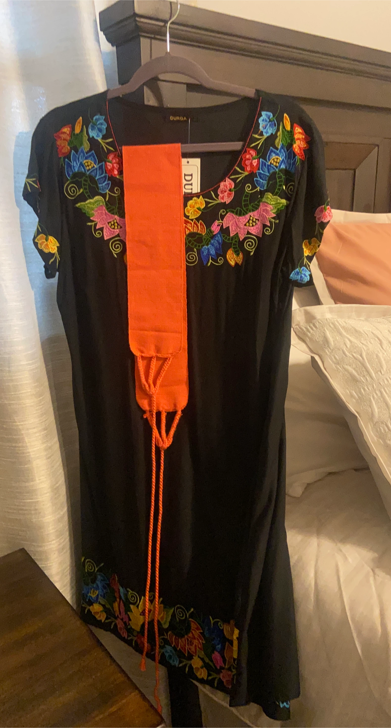 Embroidered Black Dress