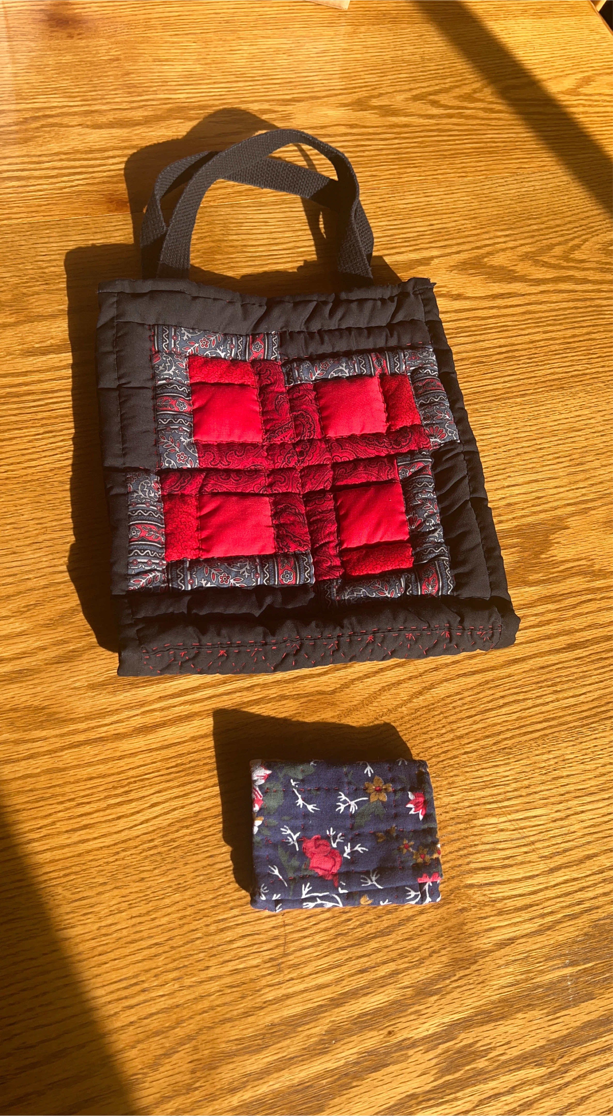 Handmade Quilted Tote Bag & Wallet Set image indicator(1)