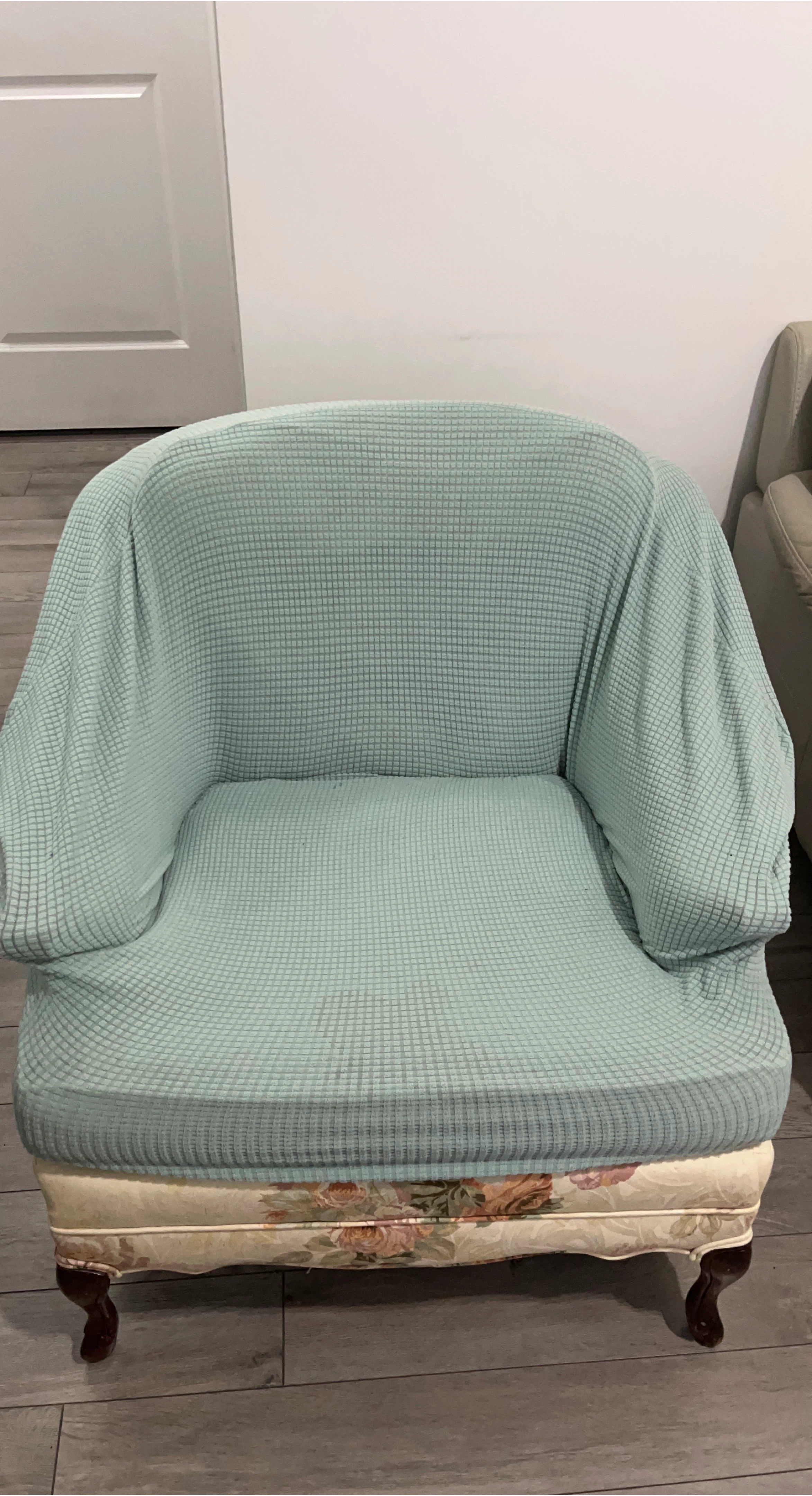 Armchair with Light Blue Cover