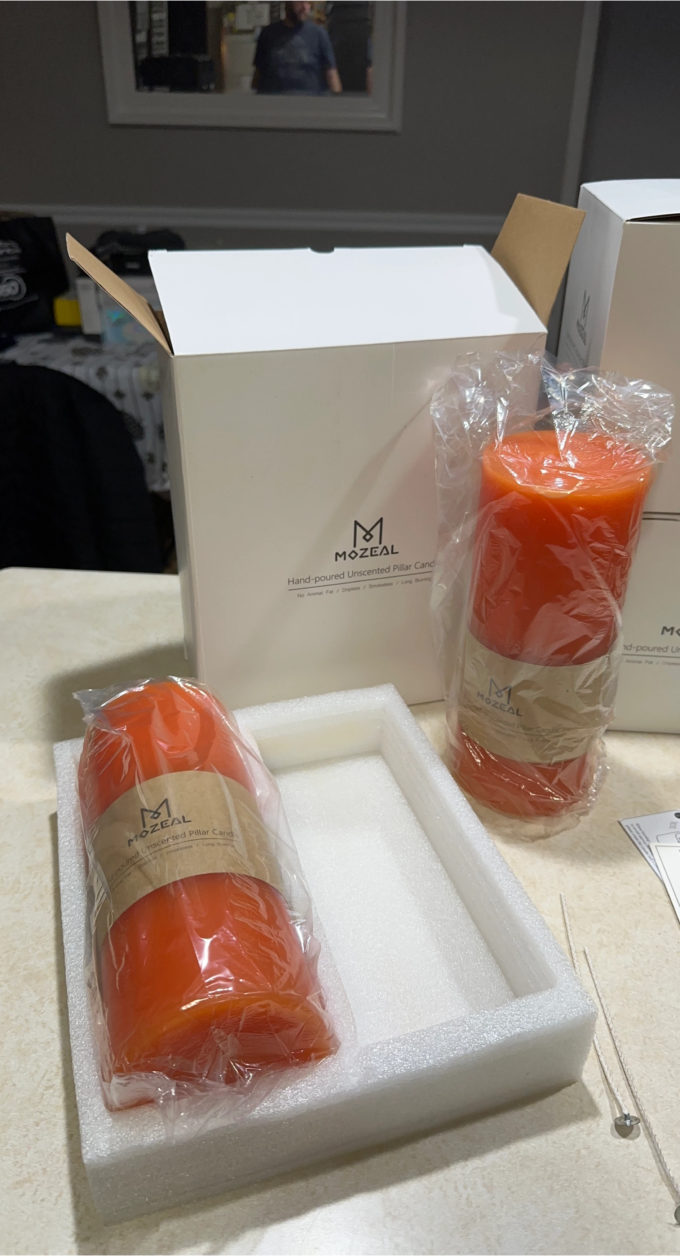 Mozeal Hand-poured Unscented Pillar Candle