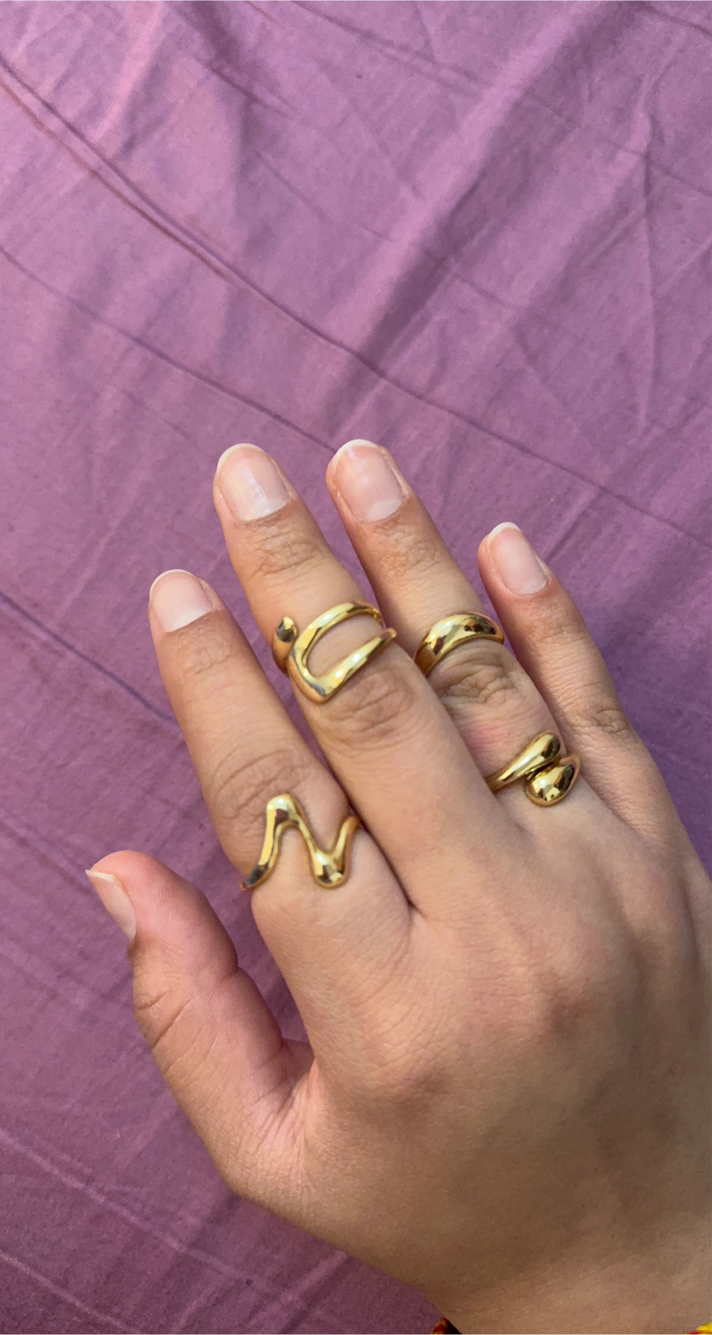 Gold Rings - Set of 4
