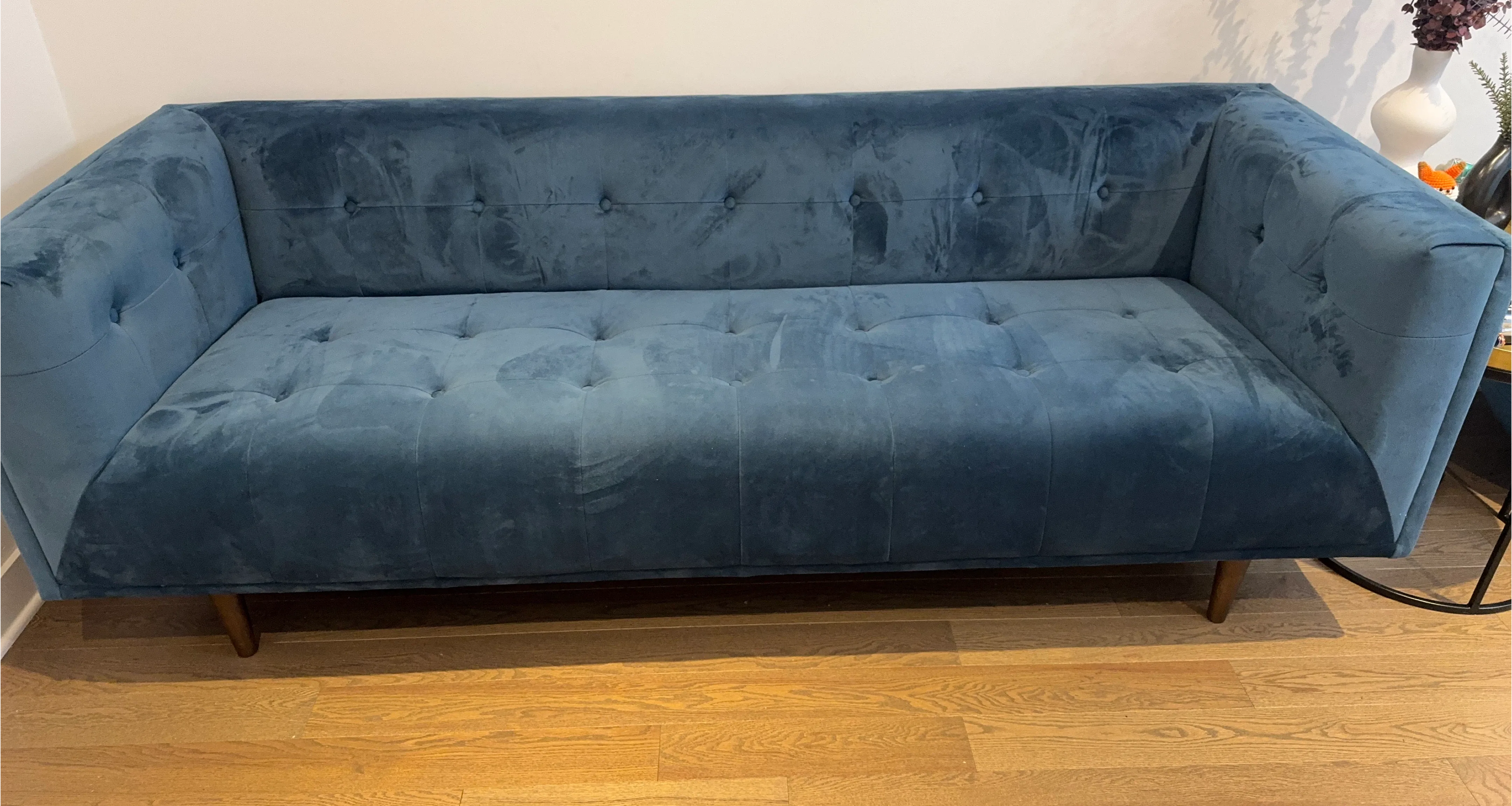 Blue Velvet Sofa