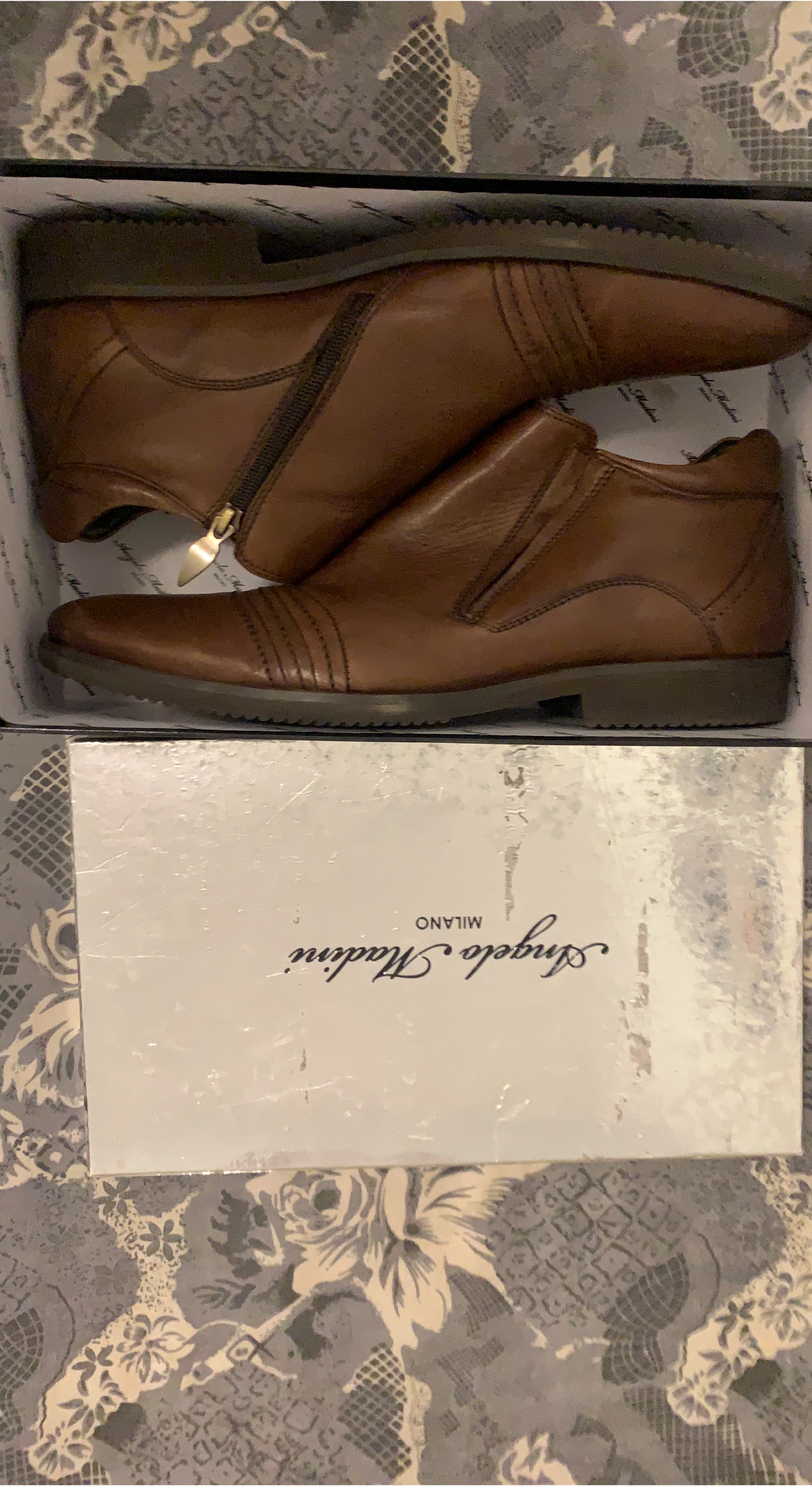 Angelo Madini Milano Brown Leather Boots (Size 44)