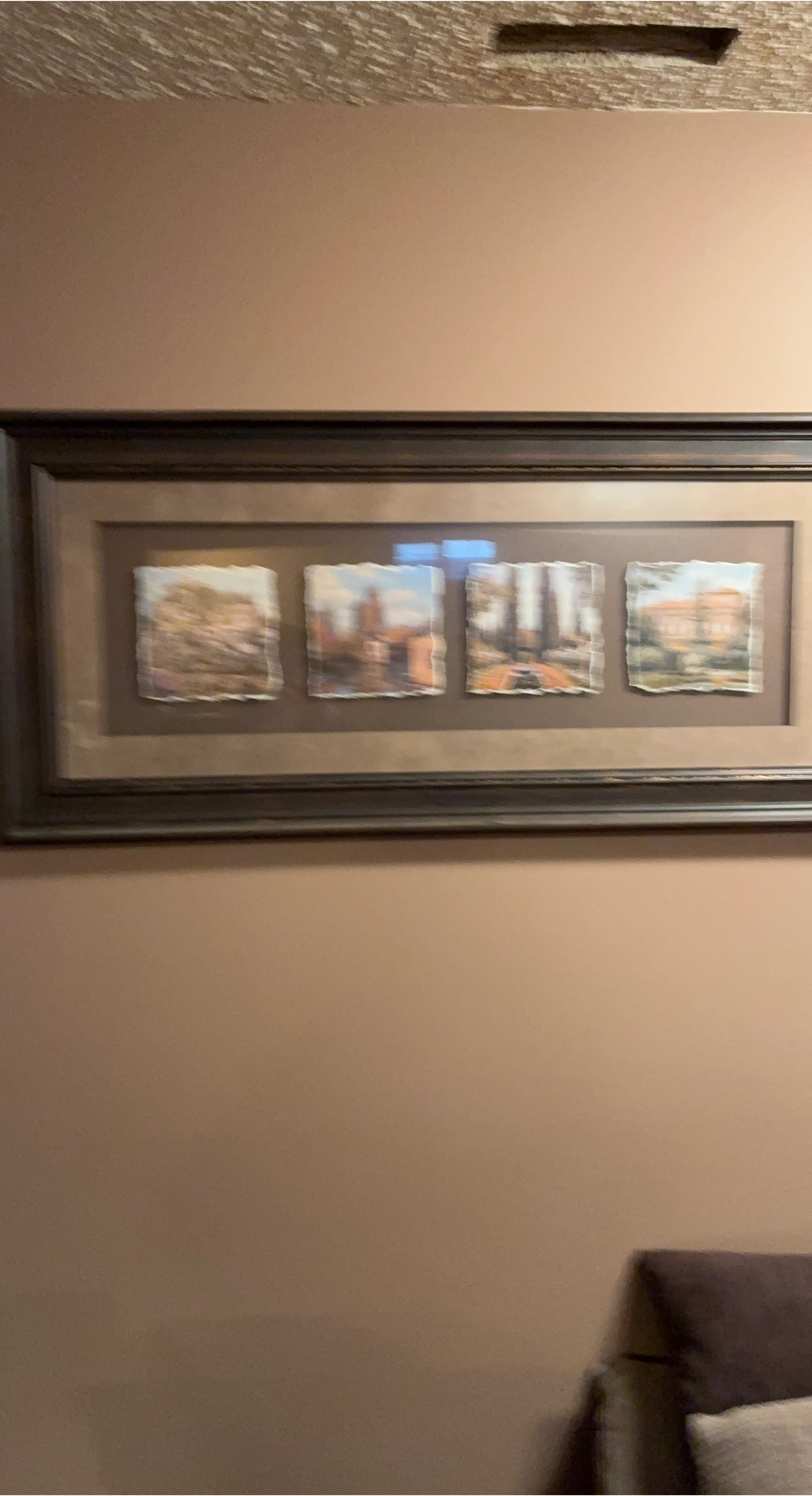 Framed Wall Art with Four Cityscapes