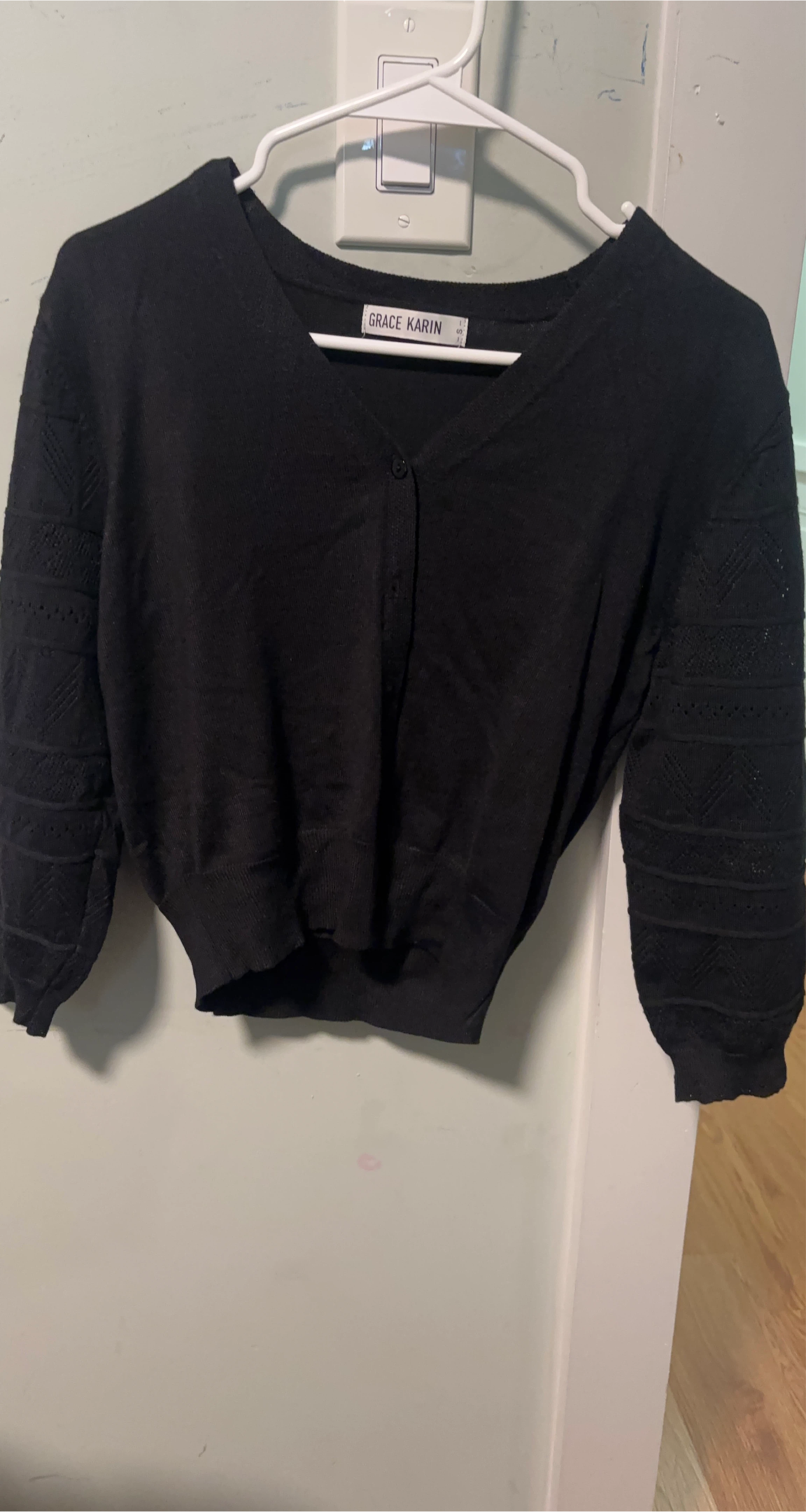 Grace Karin Black Cardigan Size S