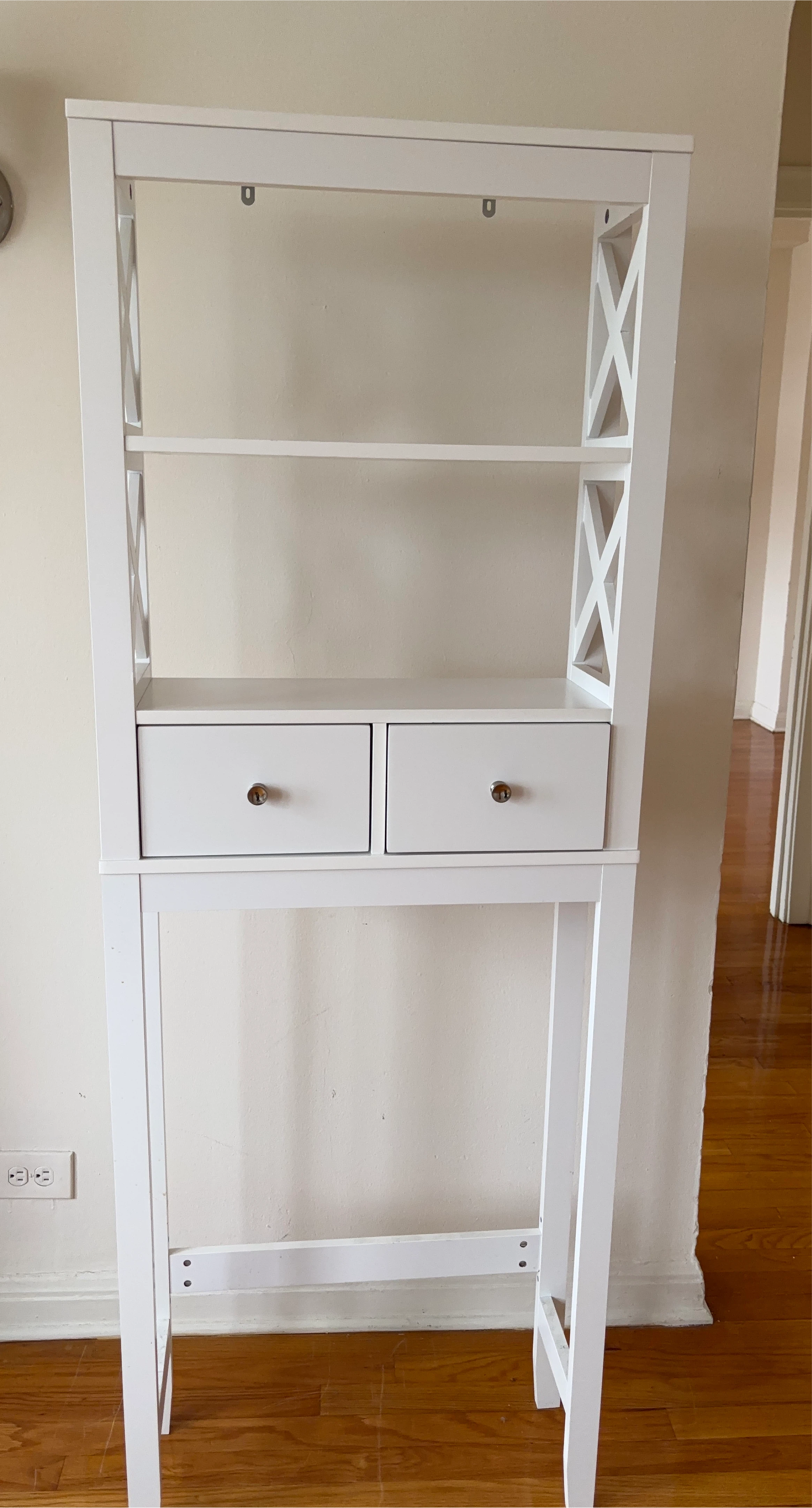 White Over-the-Toilet Bathroom Storage Shelf thumbnail