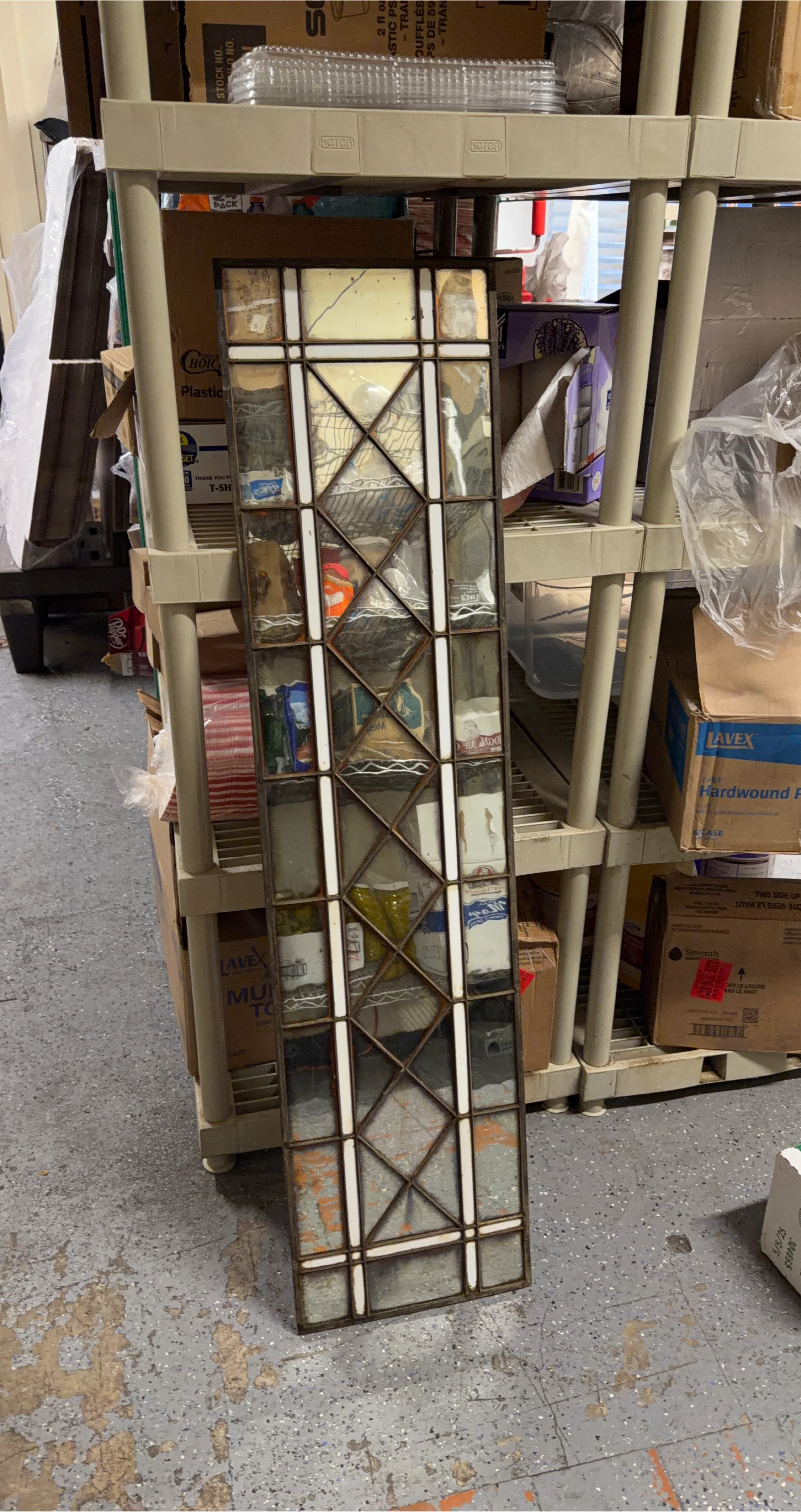 Vintage Stained Glass Window Panel