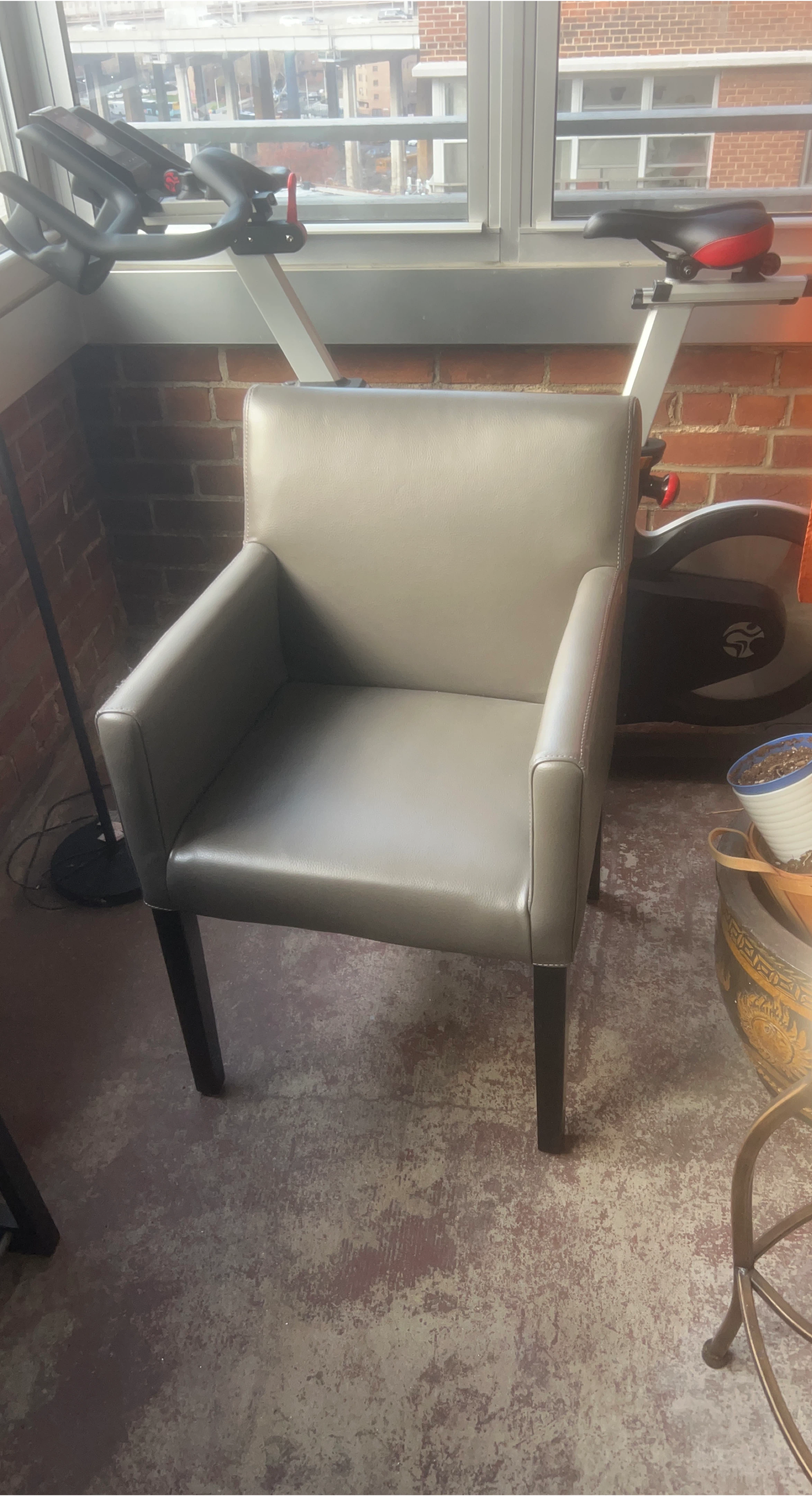 2 Gray Vintage Armchair in Leather, 1970s