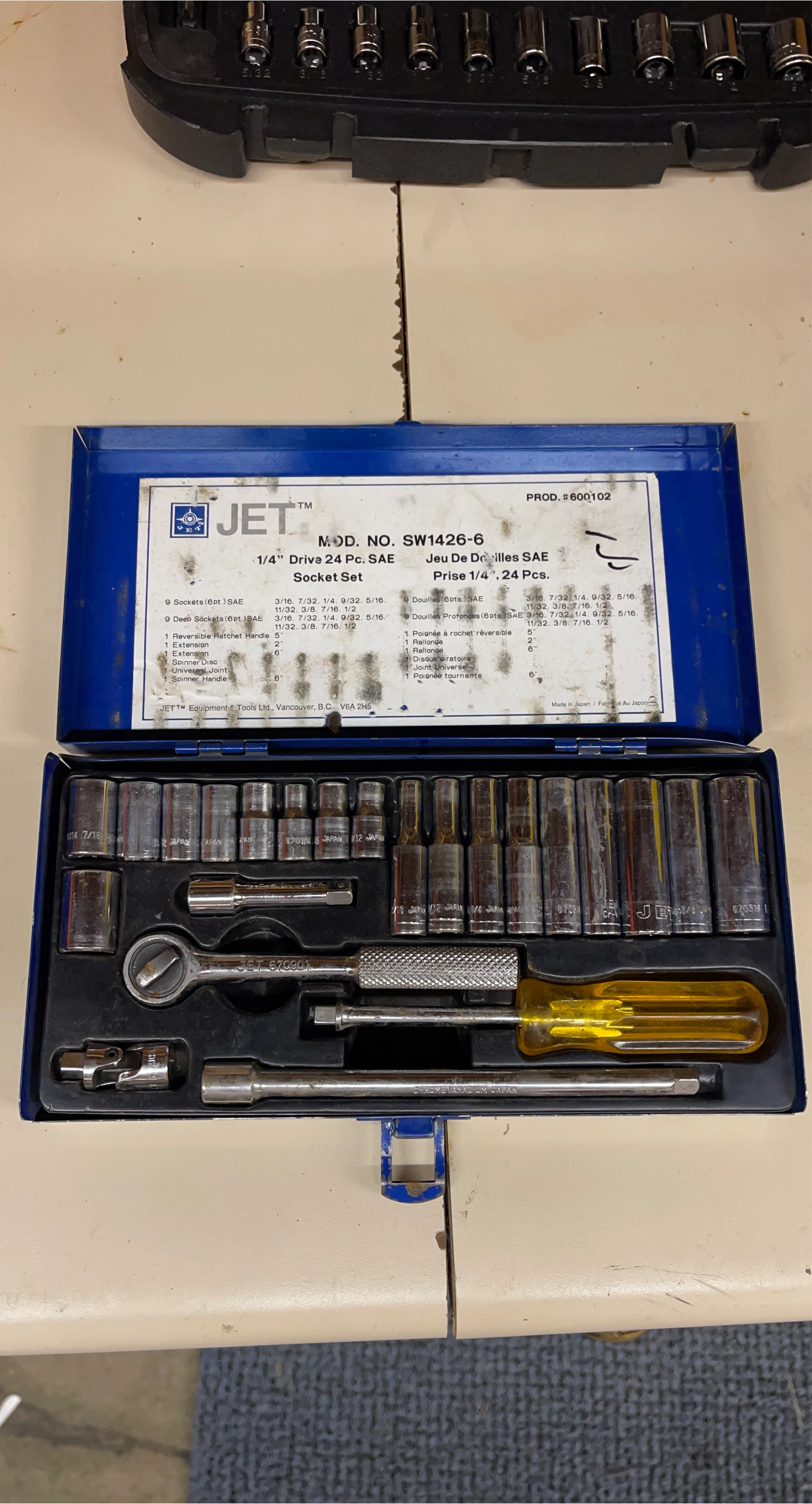 JET 1/4" Drive 24 Pc. SAE Socket Set SW1426-6