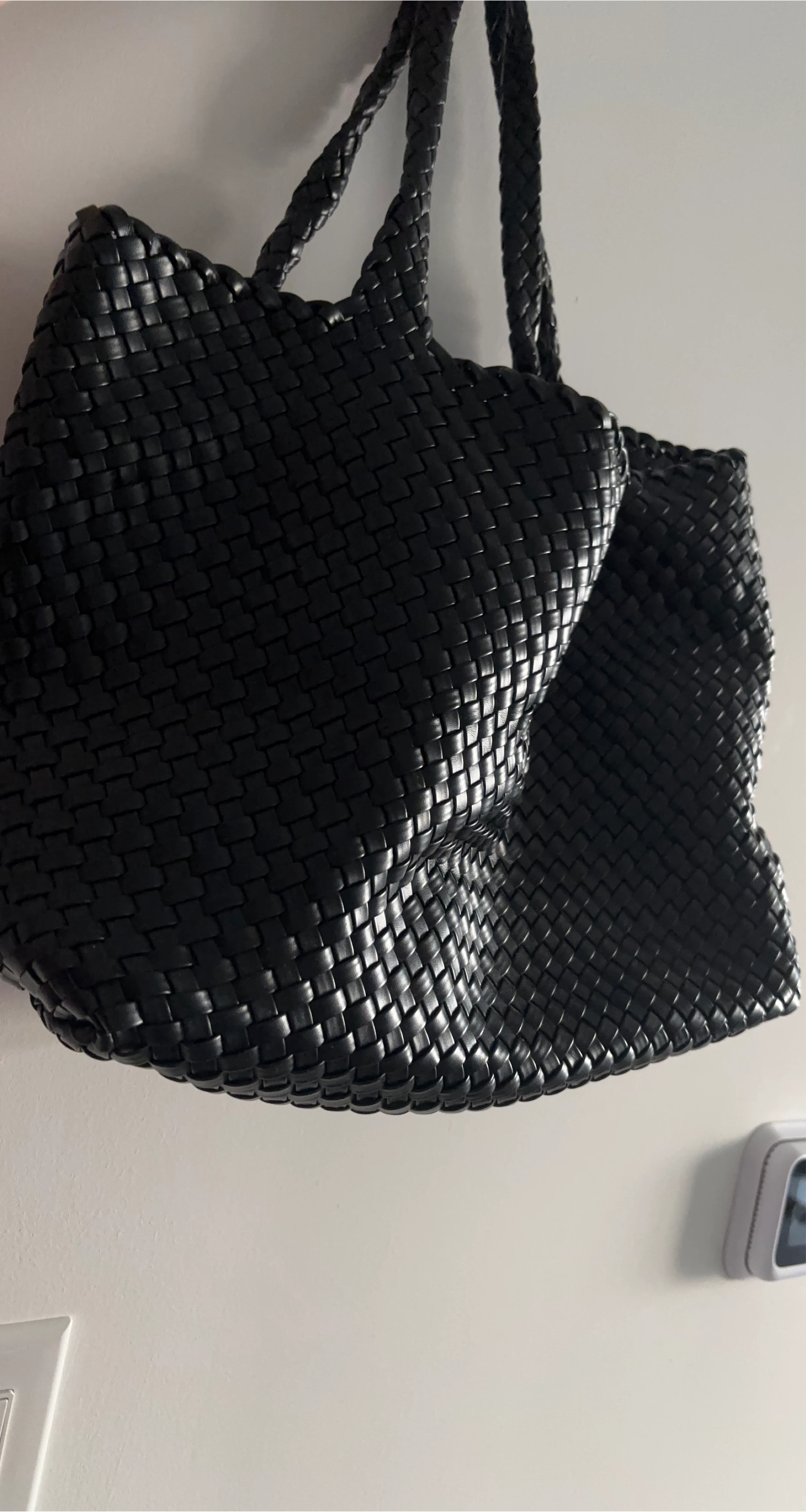 Black Woven Tote Bag