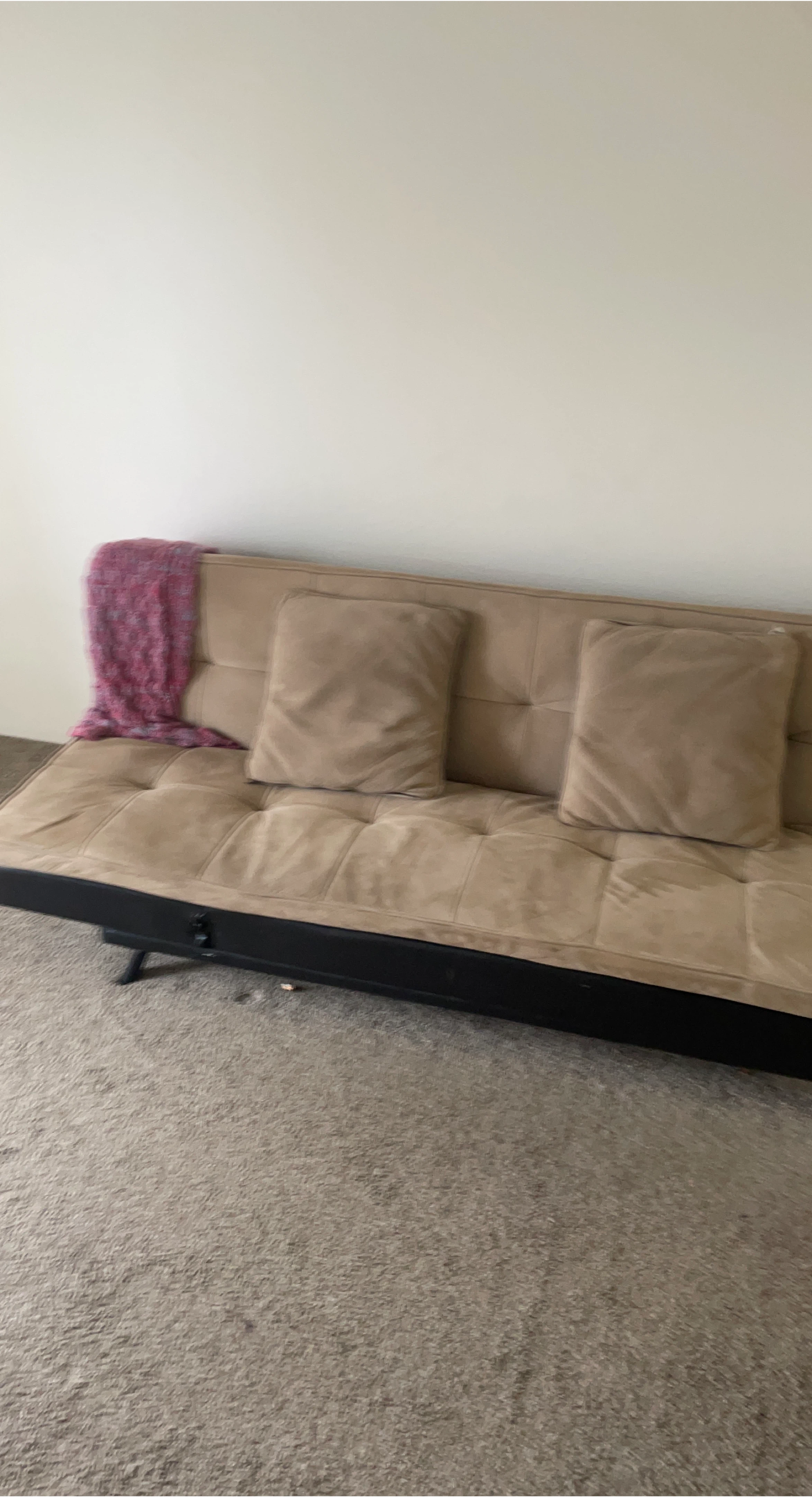 Beige Futon with Pillows