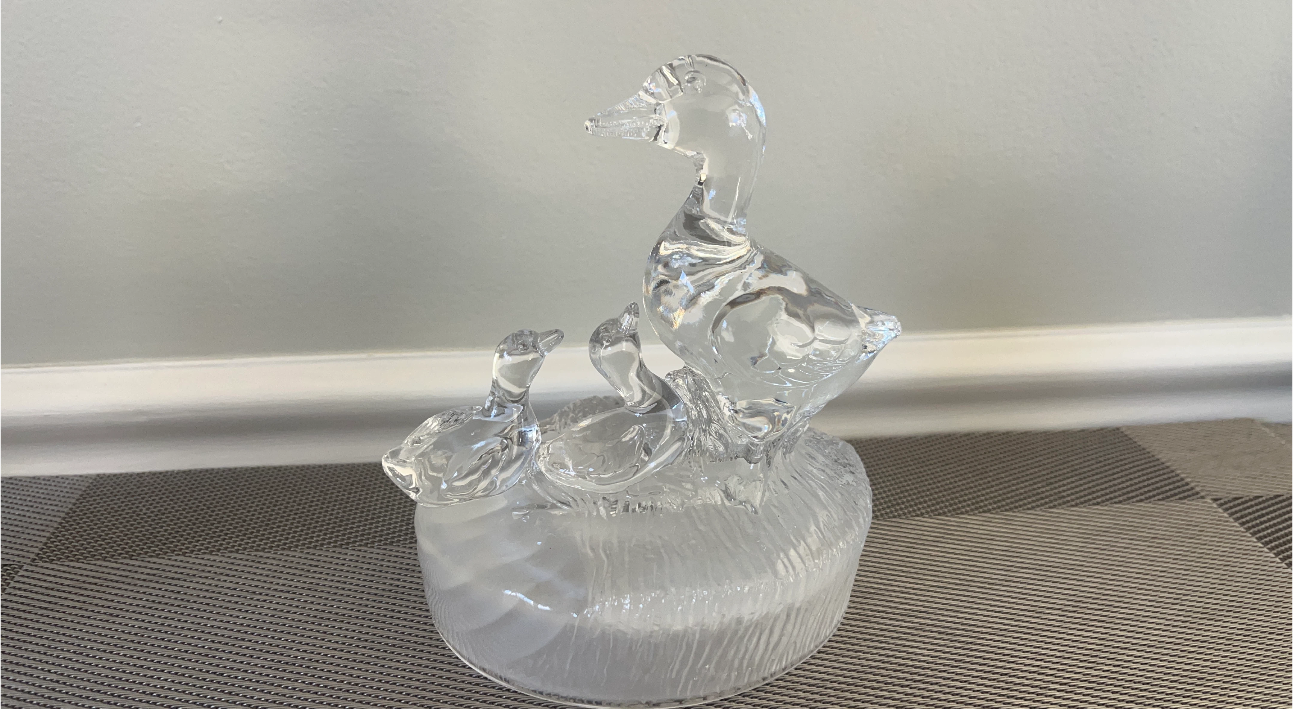Crystal Duck Family Figurine