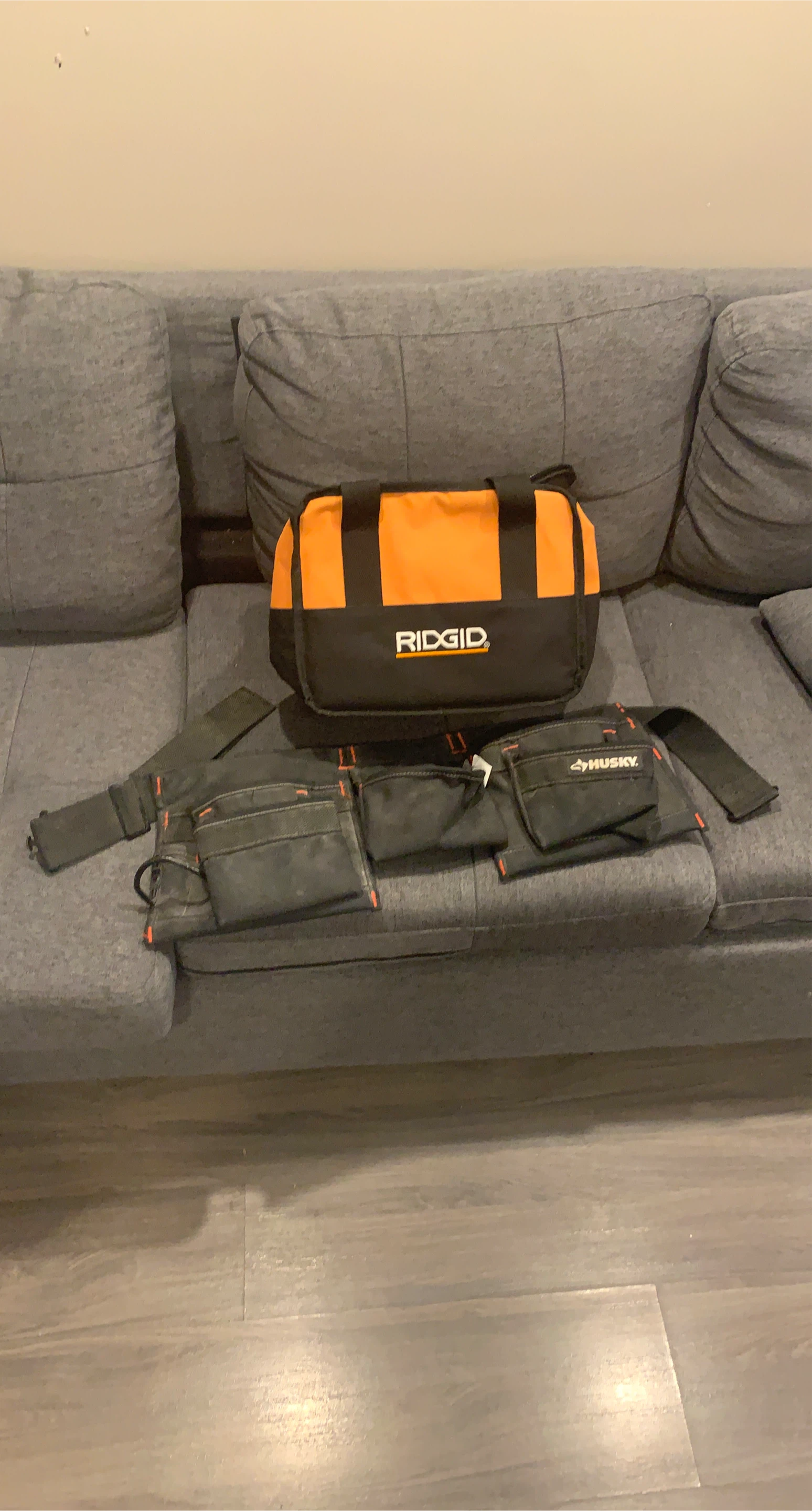 Ridgid Tool Bag & Husky Tool Belt Combo