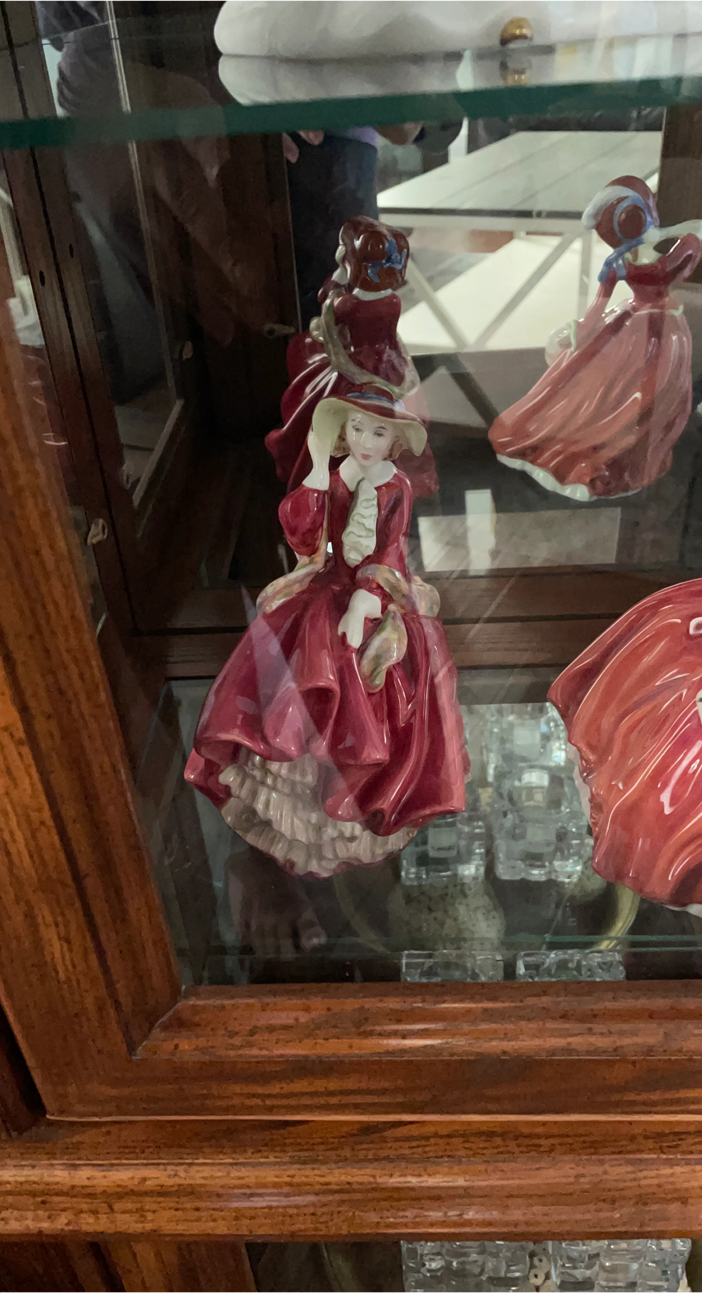 Vintage Porcelain Figurine in Red Dress