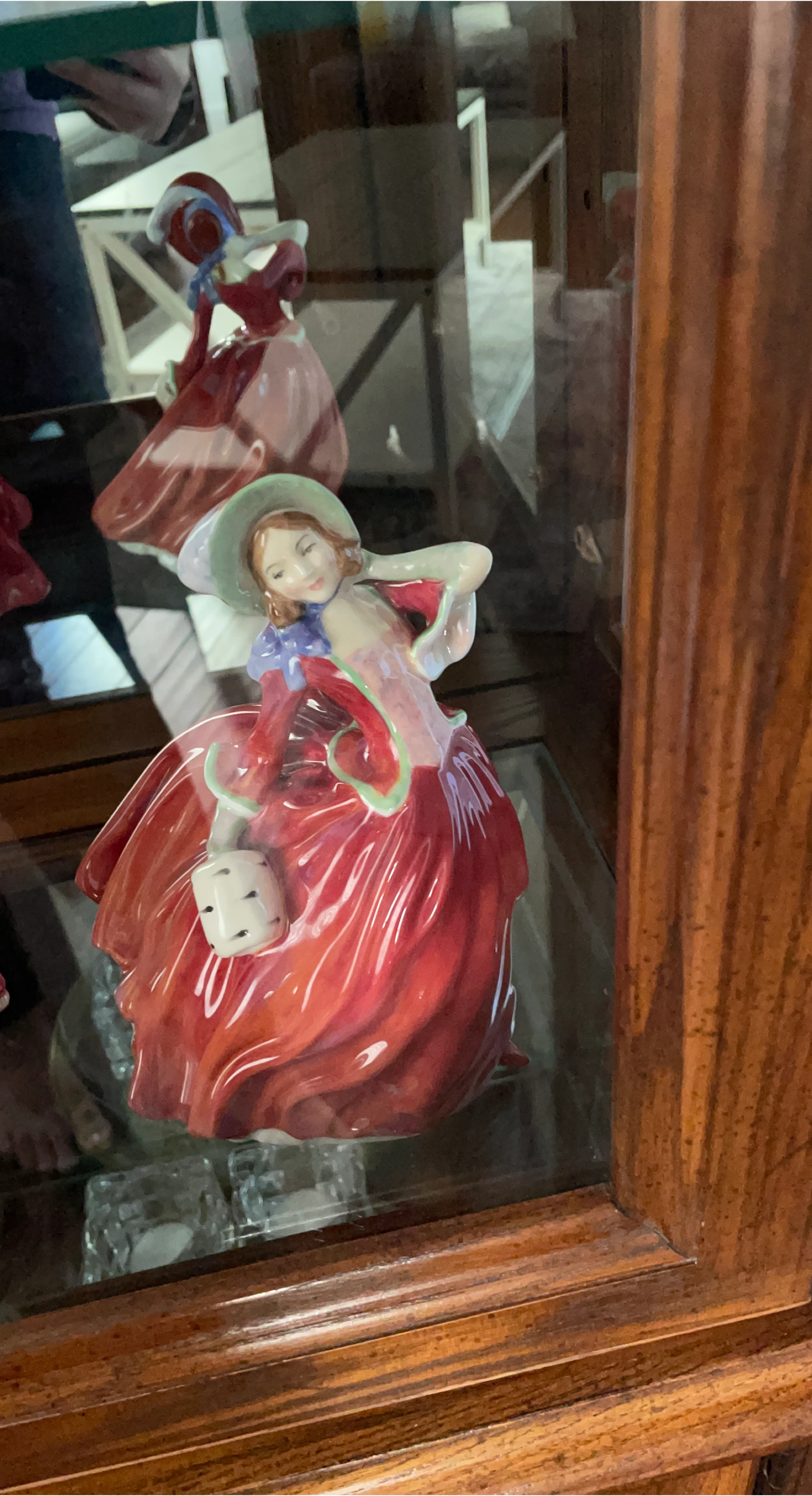 Vintage Porcelain Figurine - Lady in Red Dress