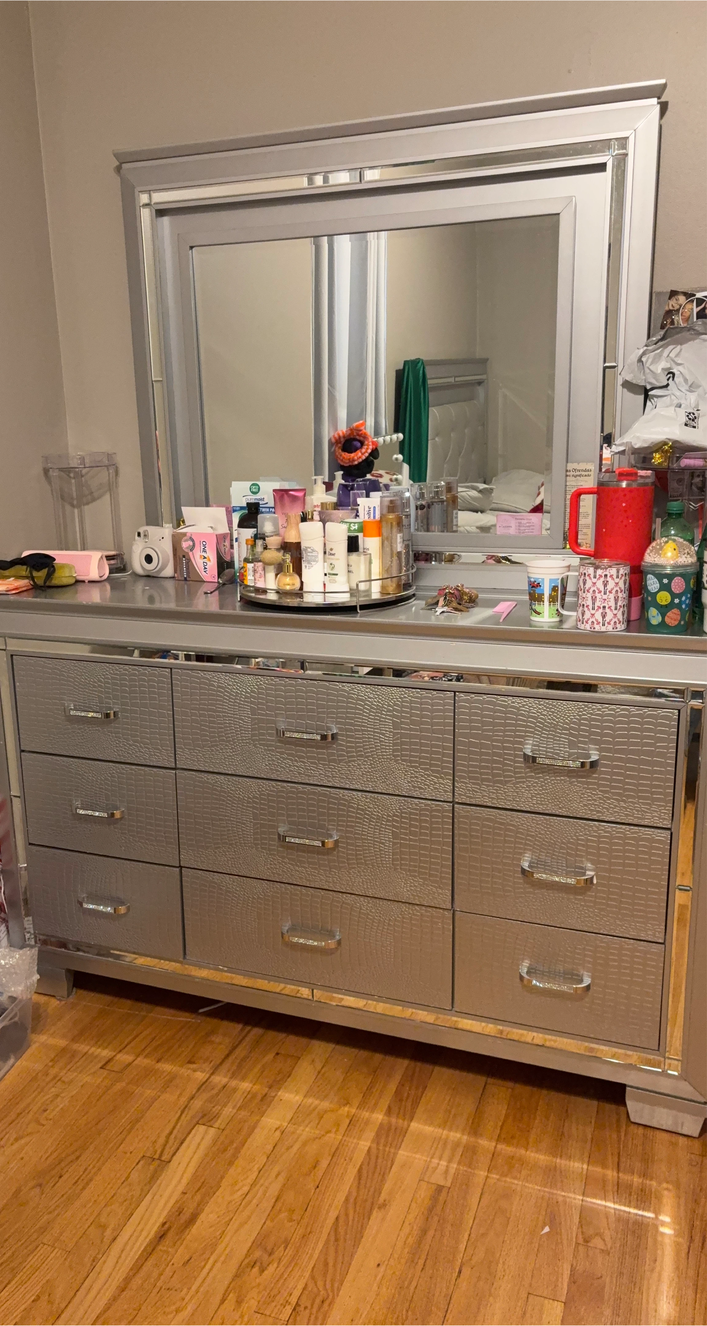 Silver Dresser with Mirror
