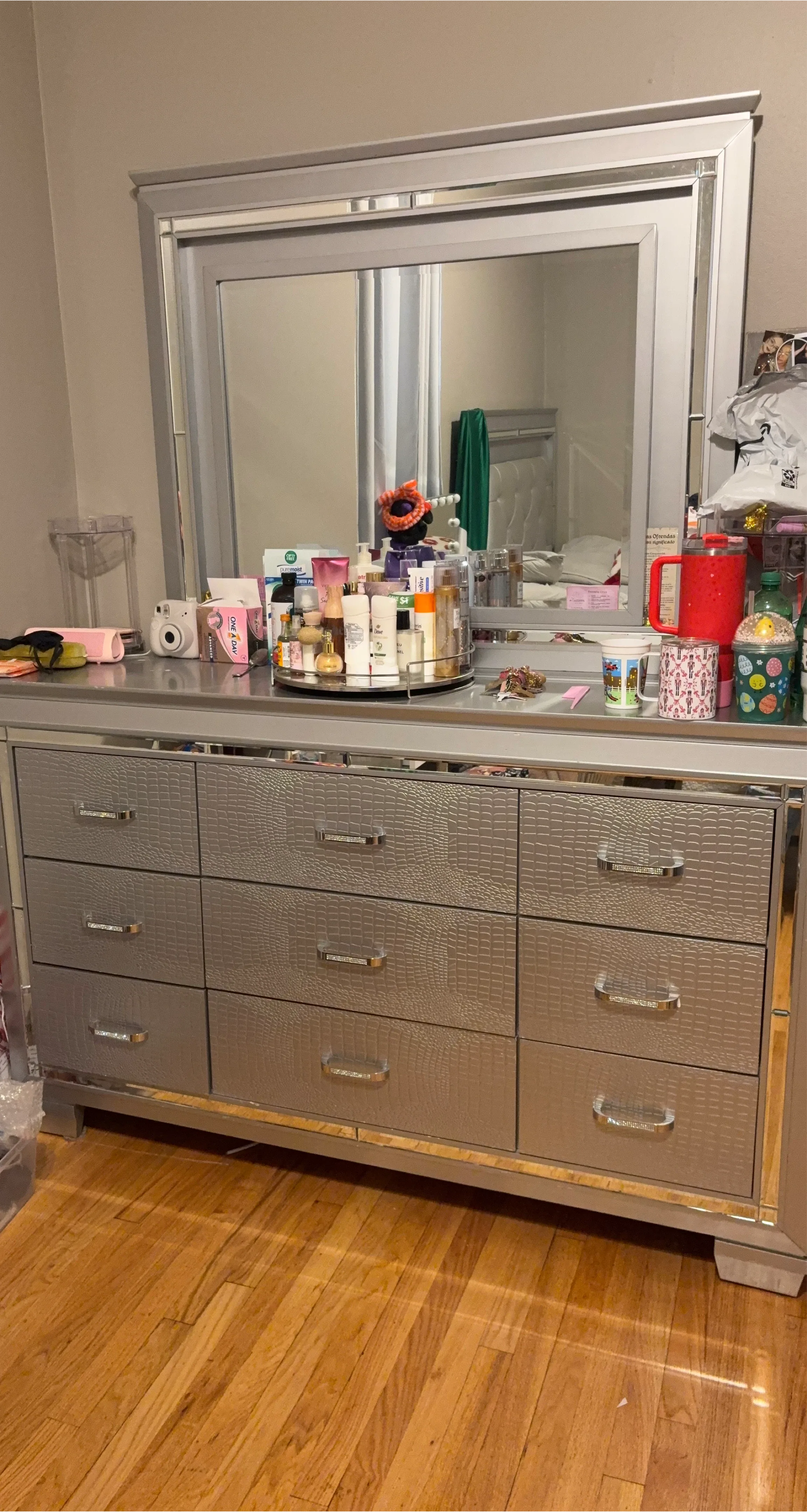 Silver Dresser with Mirror
