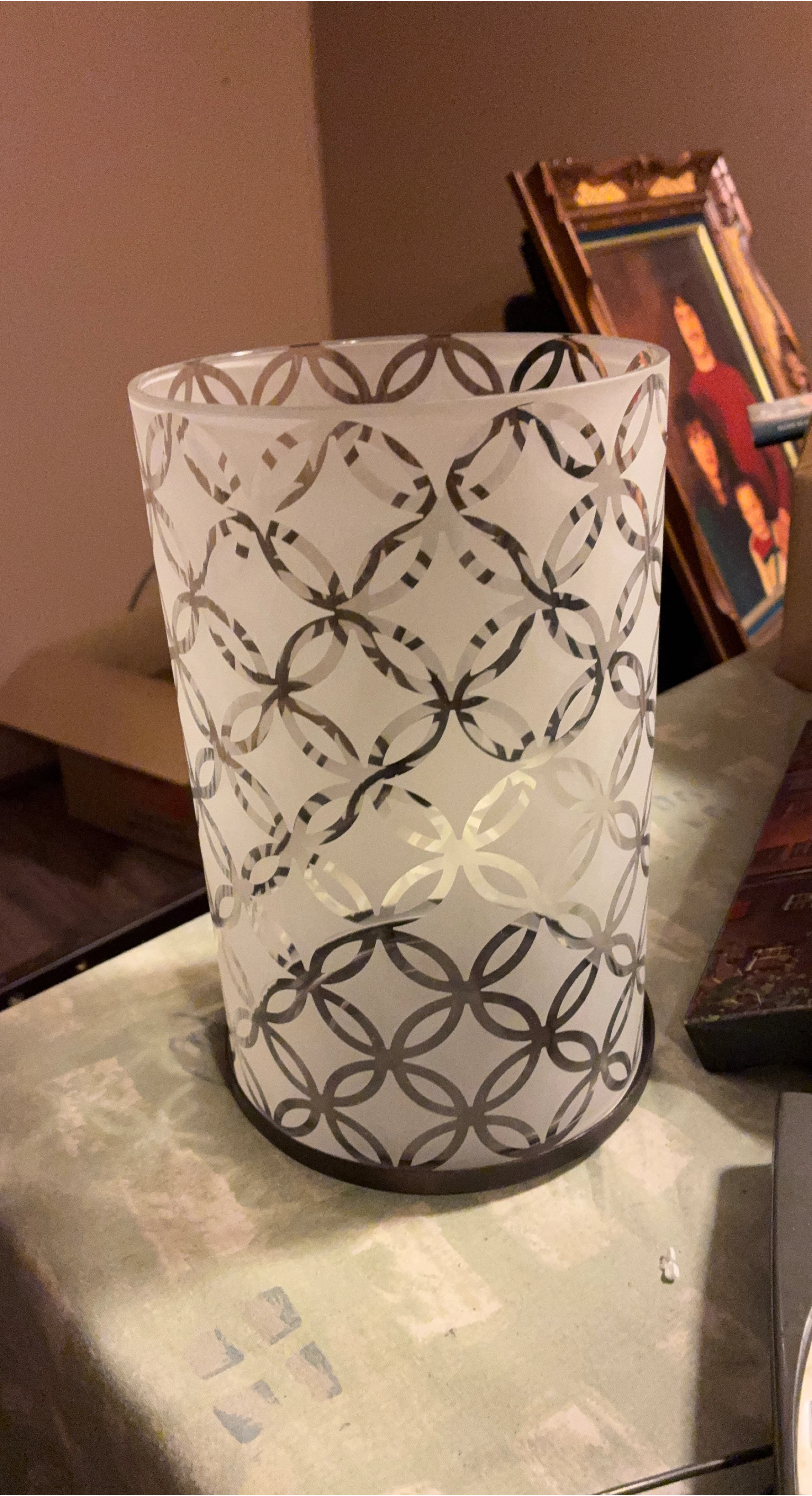 Patterned Glass candle holder Partylite