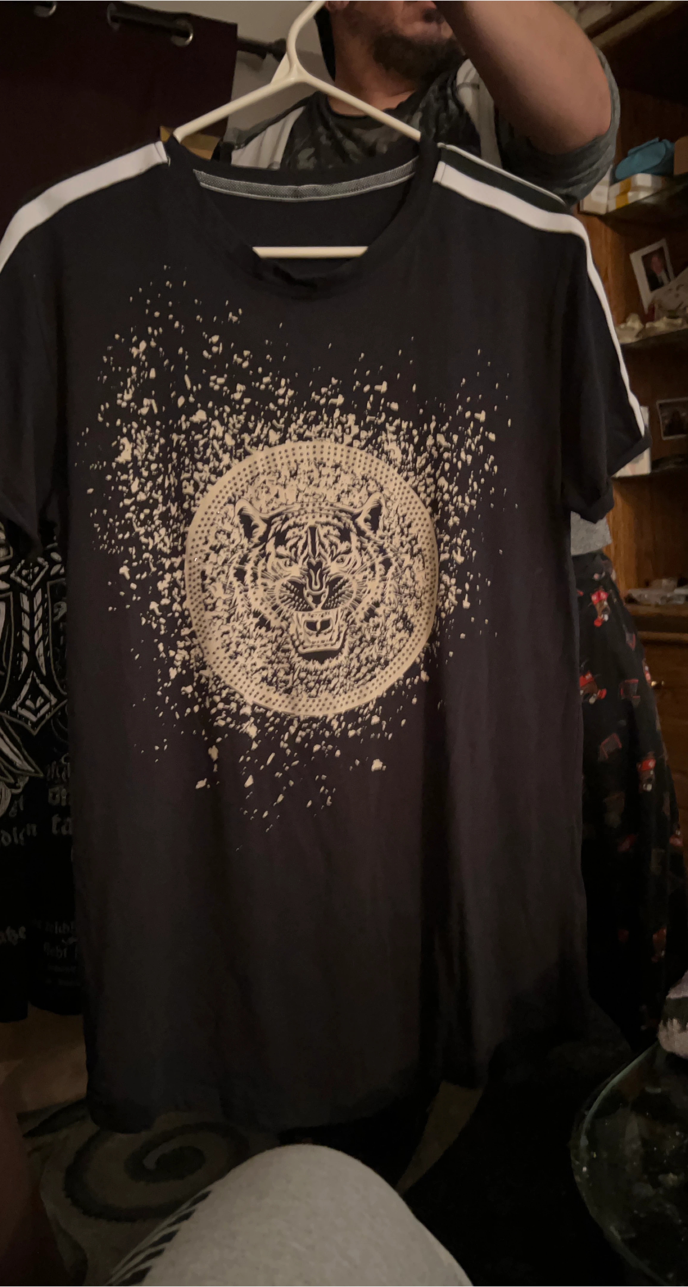 Black T-Shirt with Tiger Graphic