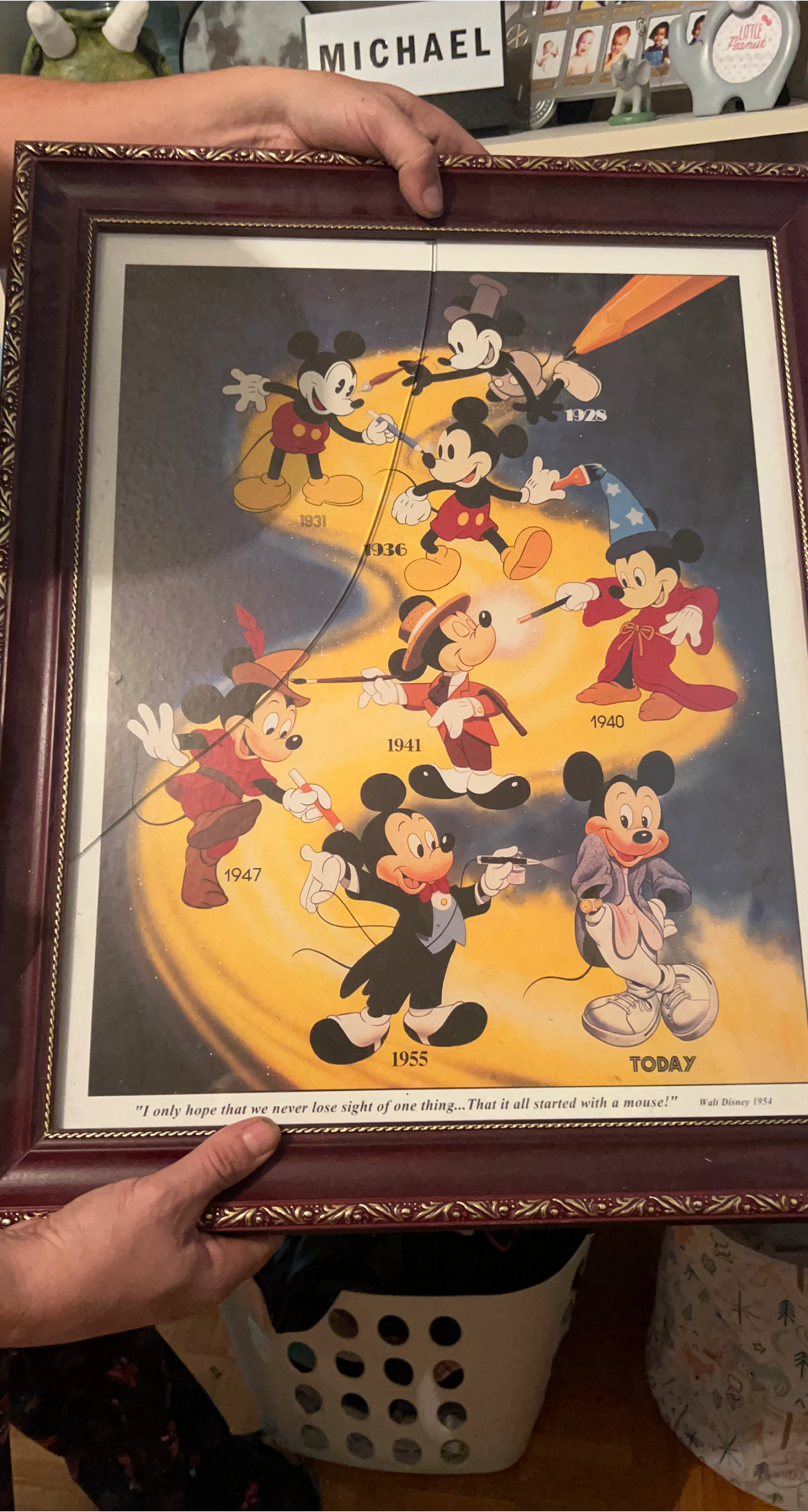 Framed Disney Mickey Mouse Evolution Print