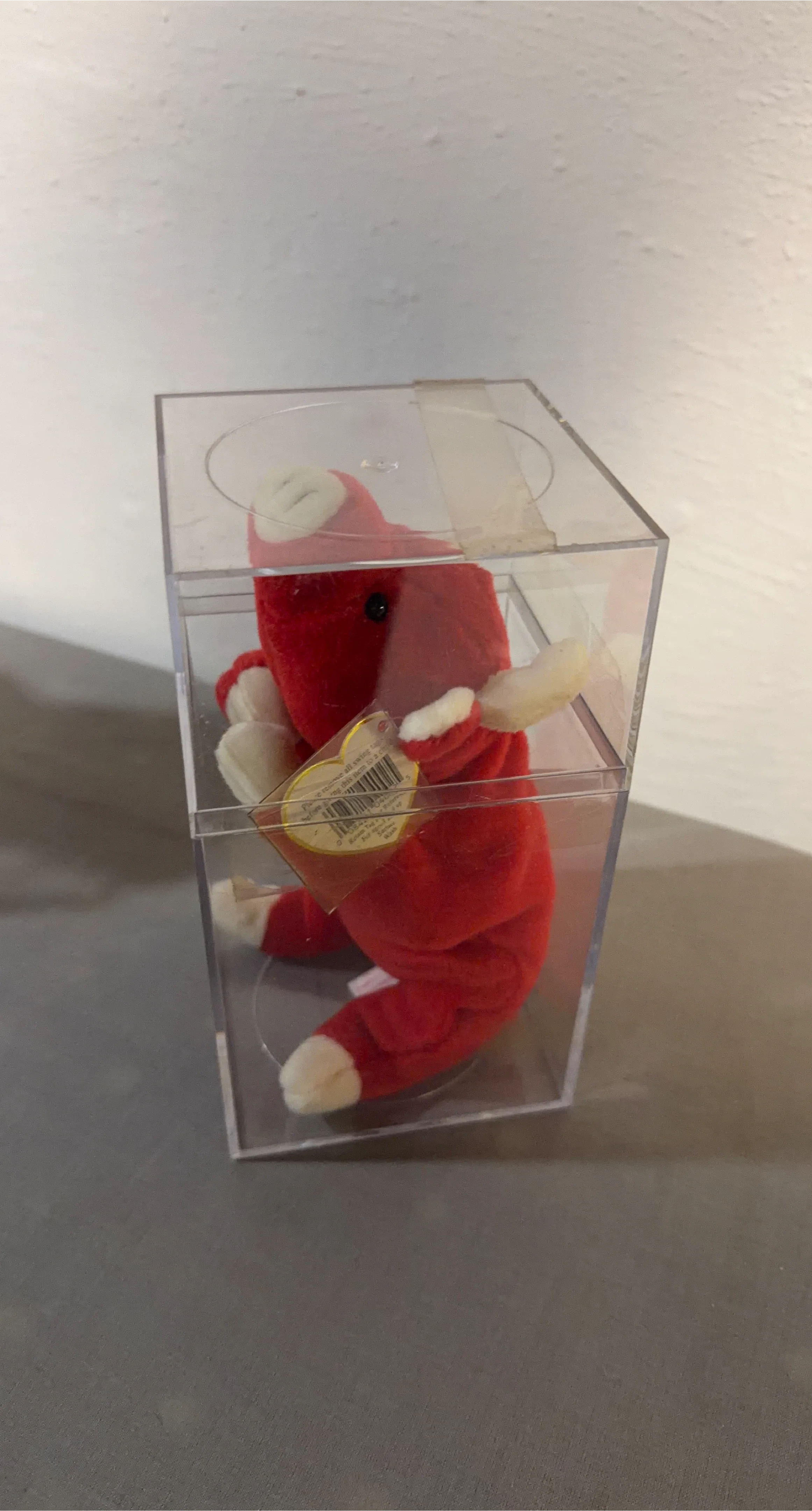 Ty Beanie Baby "Snort" the Bull in Case