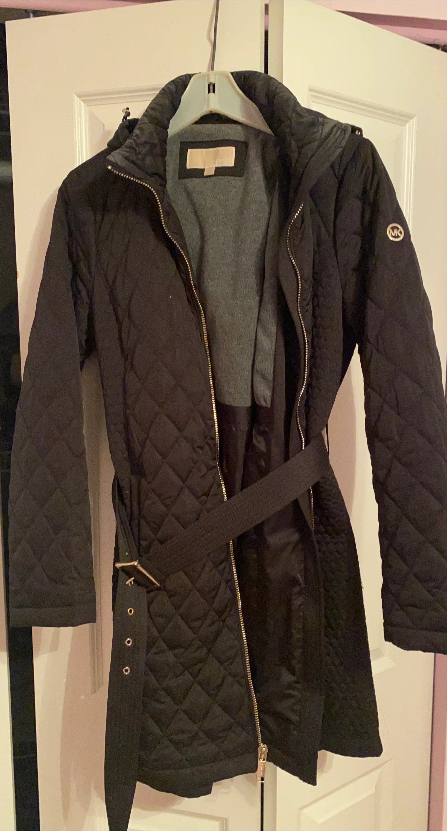 Michael Kors Black Belted Quilted Jacket