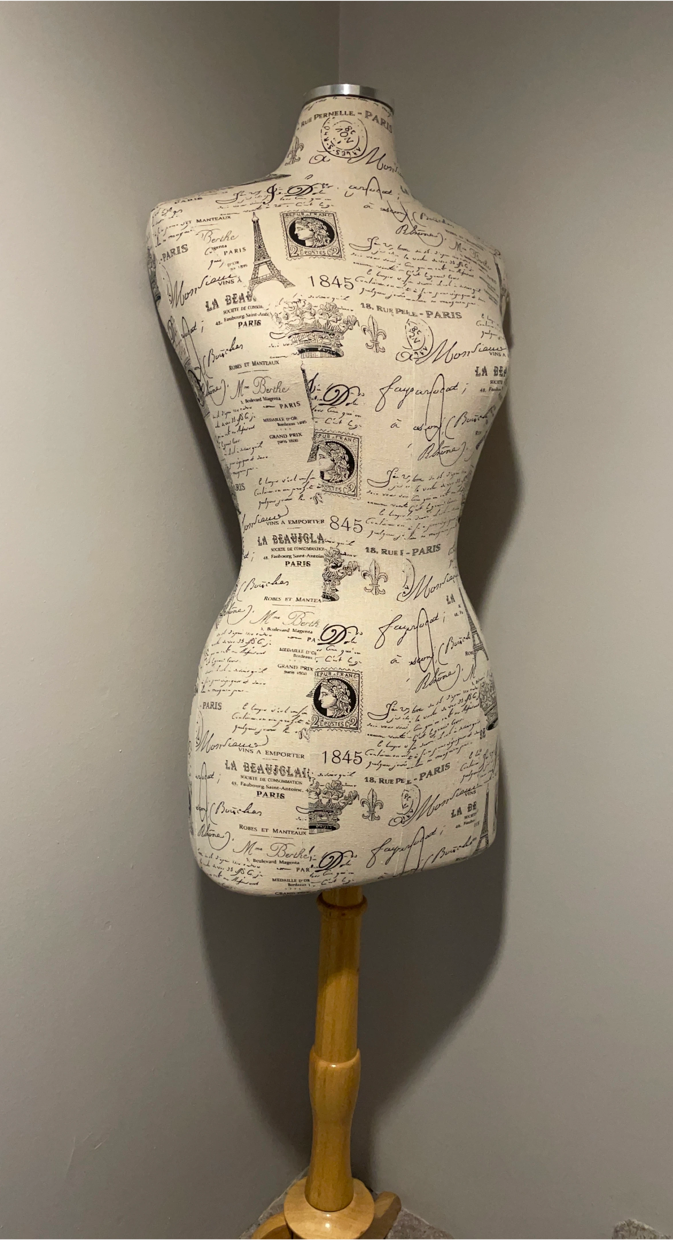 Paris Print Mannequin Torso Form