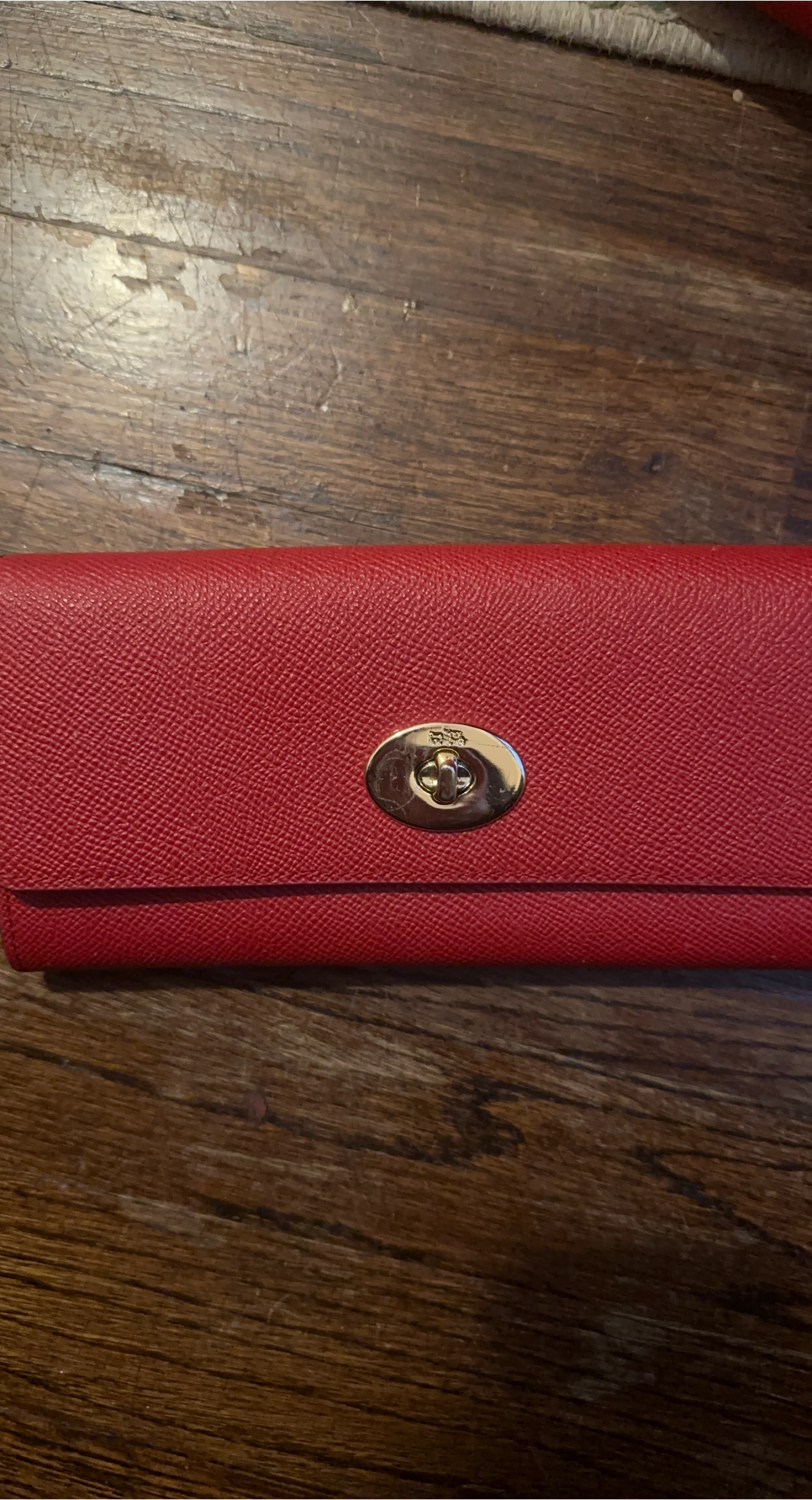 Coach Red Leather Wallet