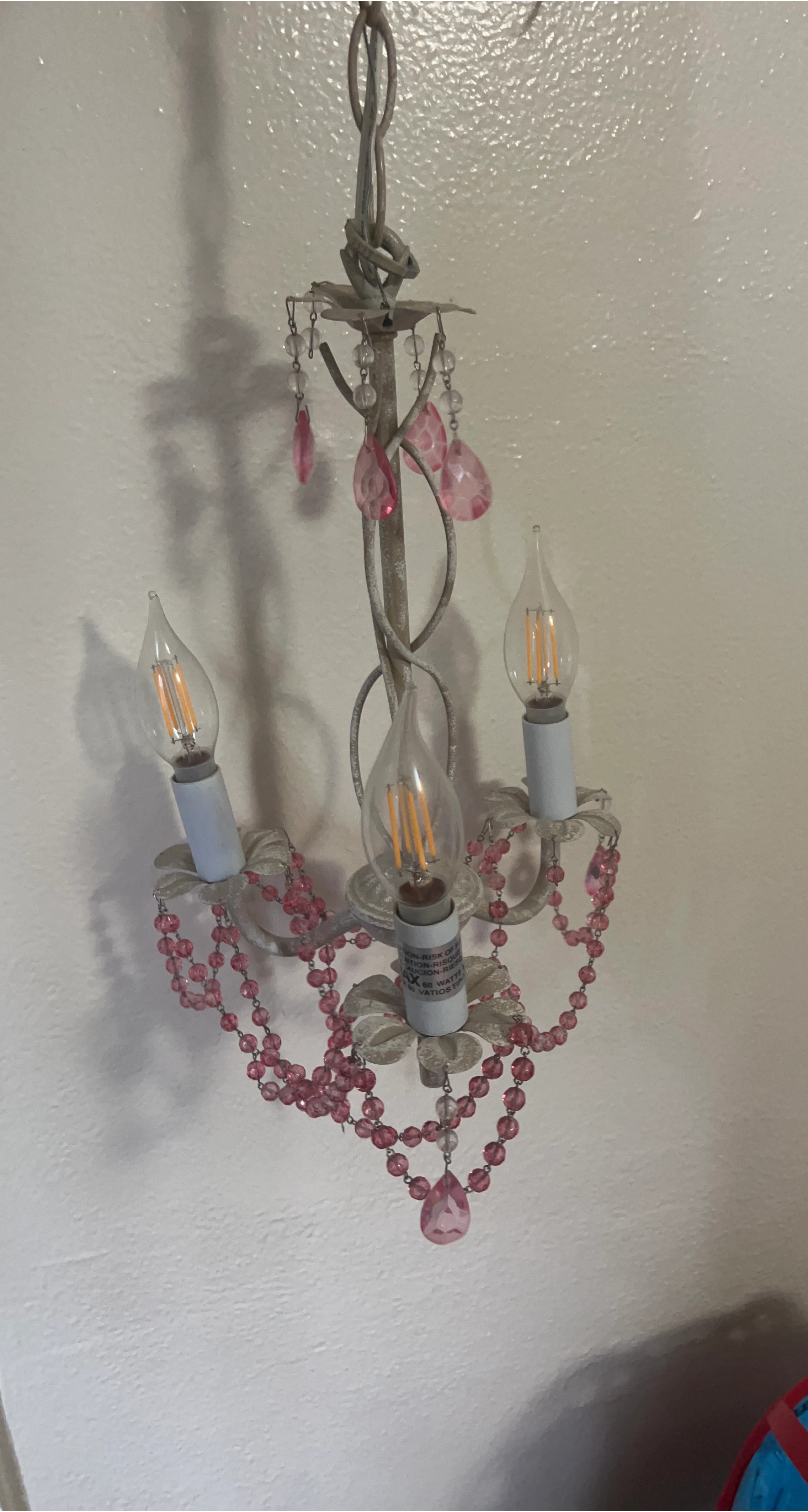 Chandelier with Pink Beads
