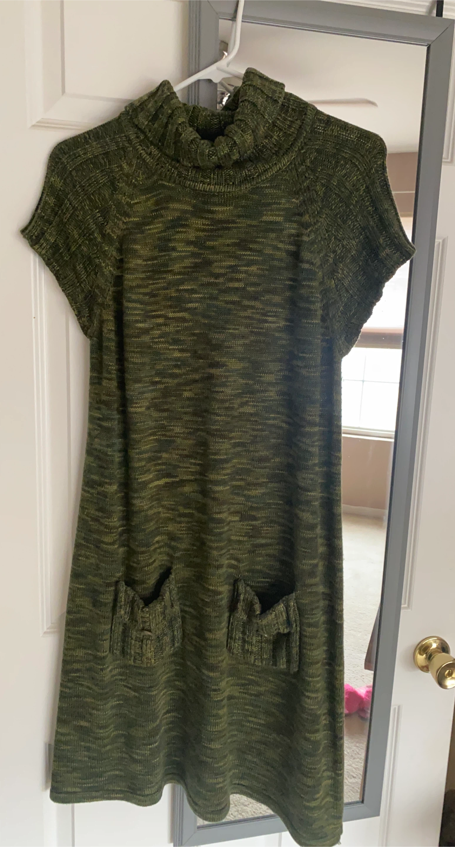 Calvin Klein Green Knit Dress with Pockets