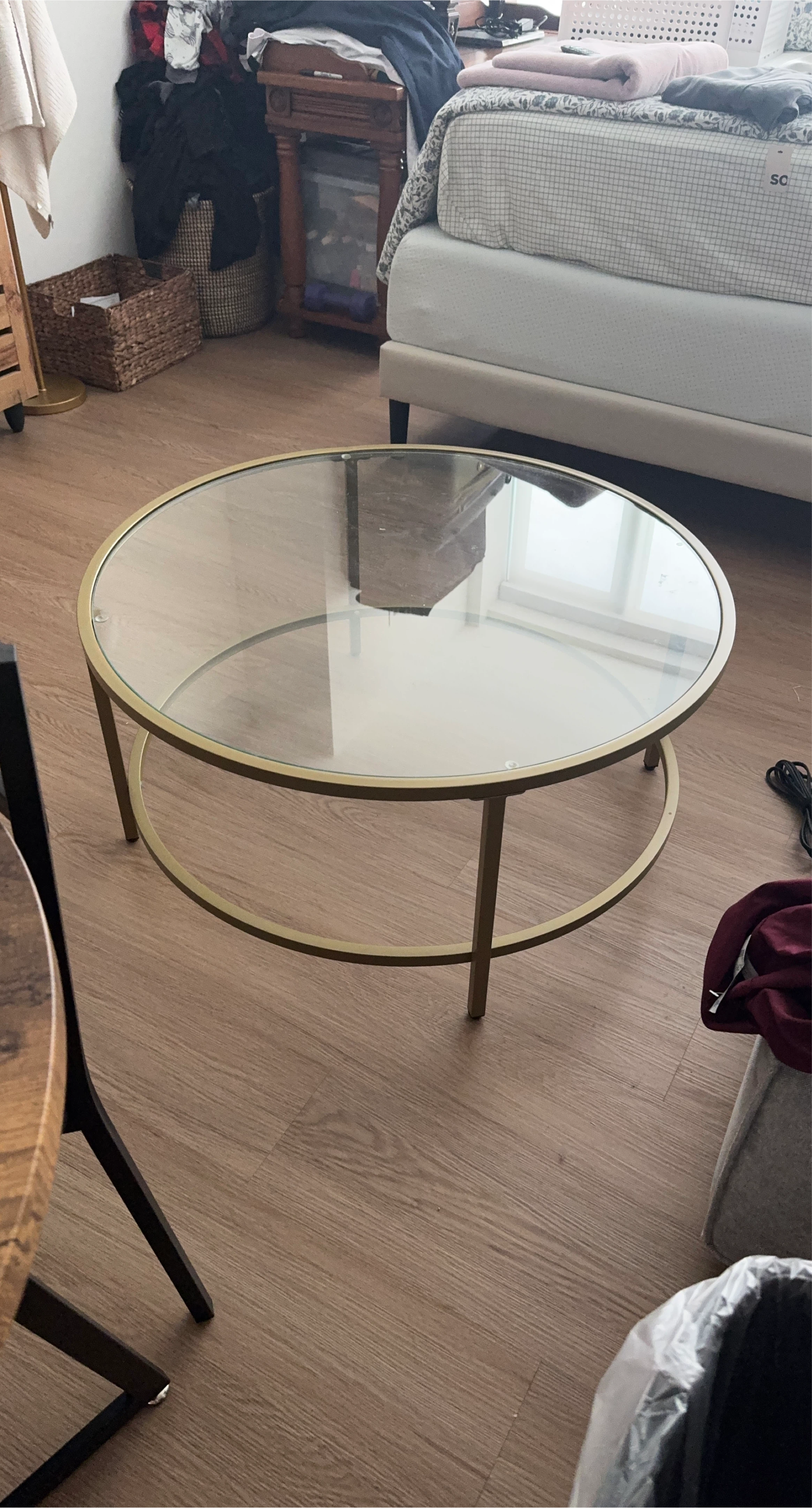 Gold Frame Glass Coffee Table